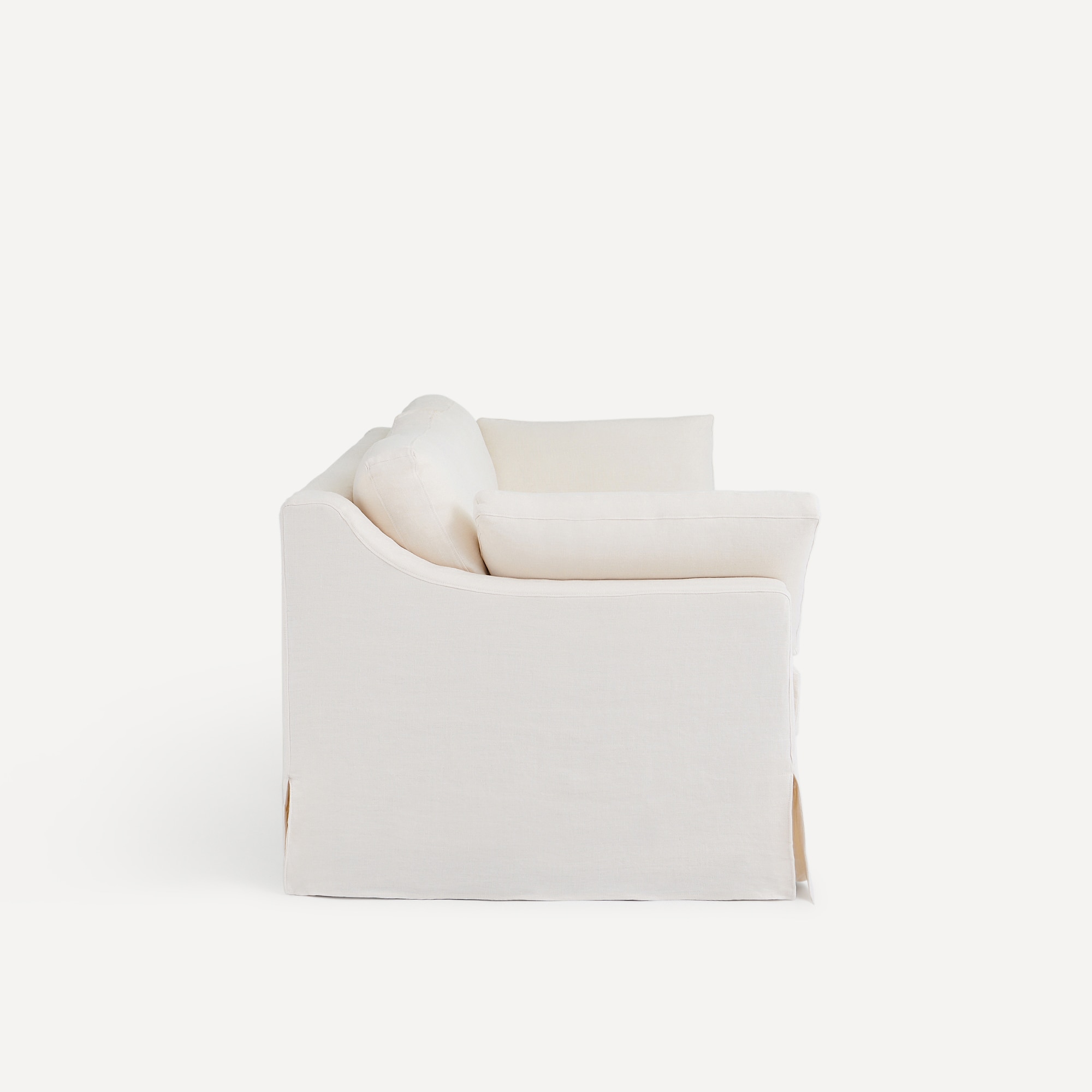 Sofá de 3 Lugares Desembainhável de Linho Marbore Branco-4