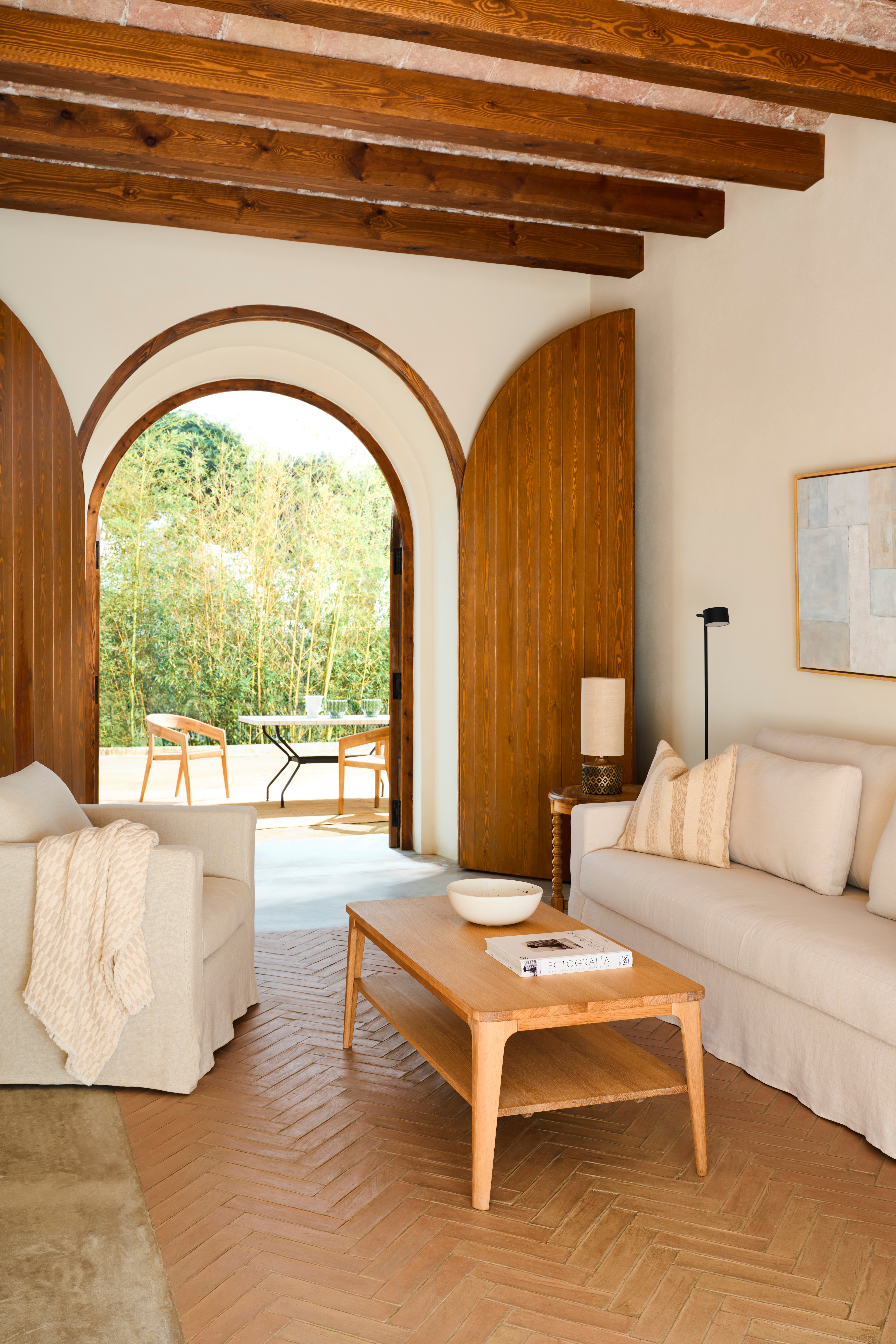 Sofá de 3 Lugares Desembainhável de Linho Marbore Branco-9