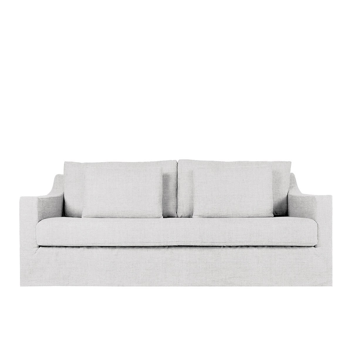 Sofá de 2,5 plazas desenfundable de lino Line - Marbore Blanco Marbore Blanco-1