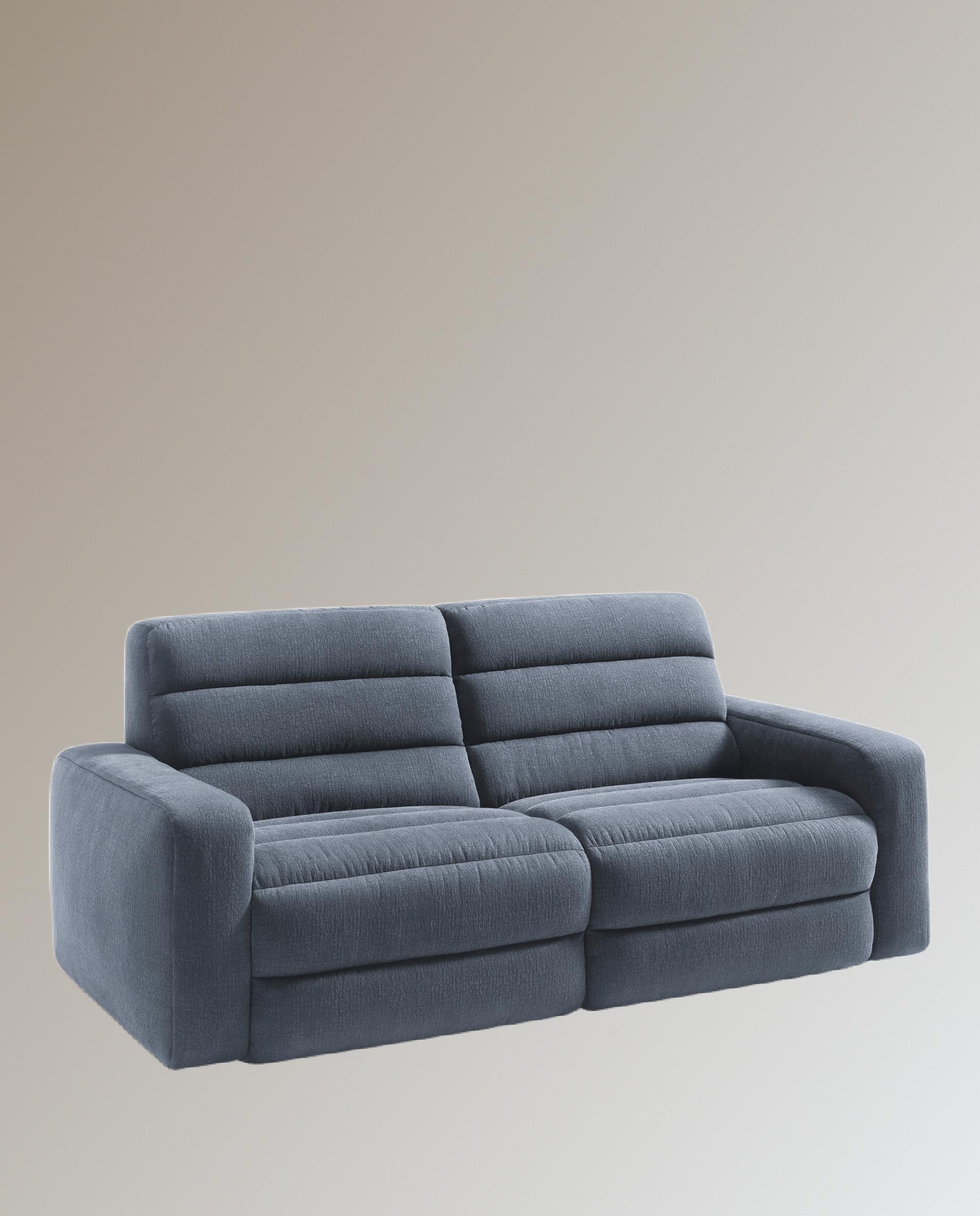 Sofá de 3 plazas con 2 asientos relax eléctricos Reno - Gris 222 cm Gris-2