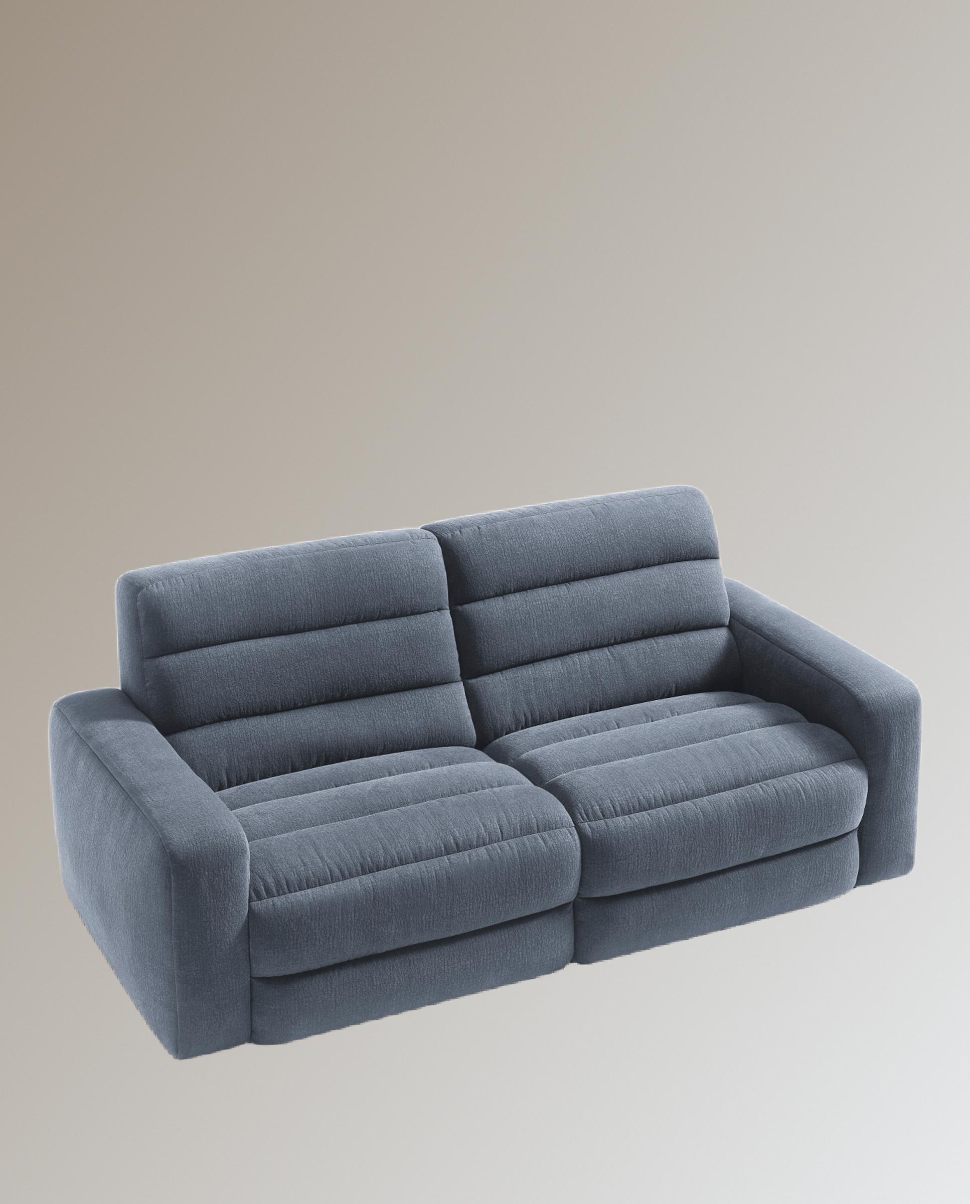 Sofá de 3 plazas con 2 asientos relax eléctricos Reno - Gris 222 cm Gris-4