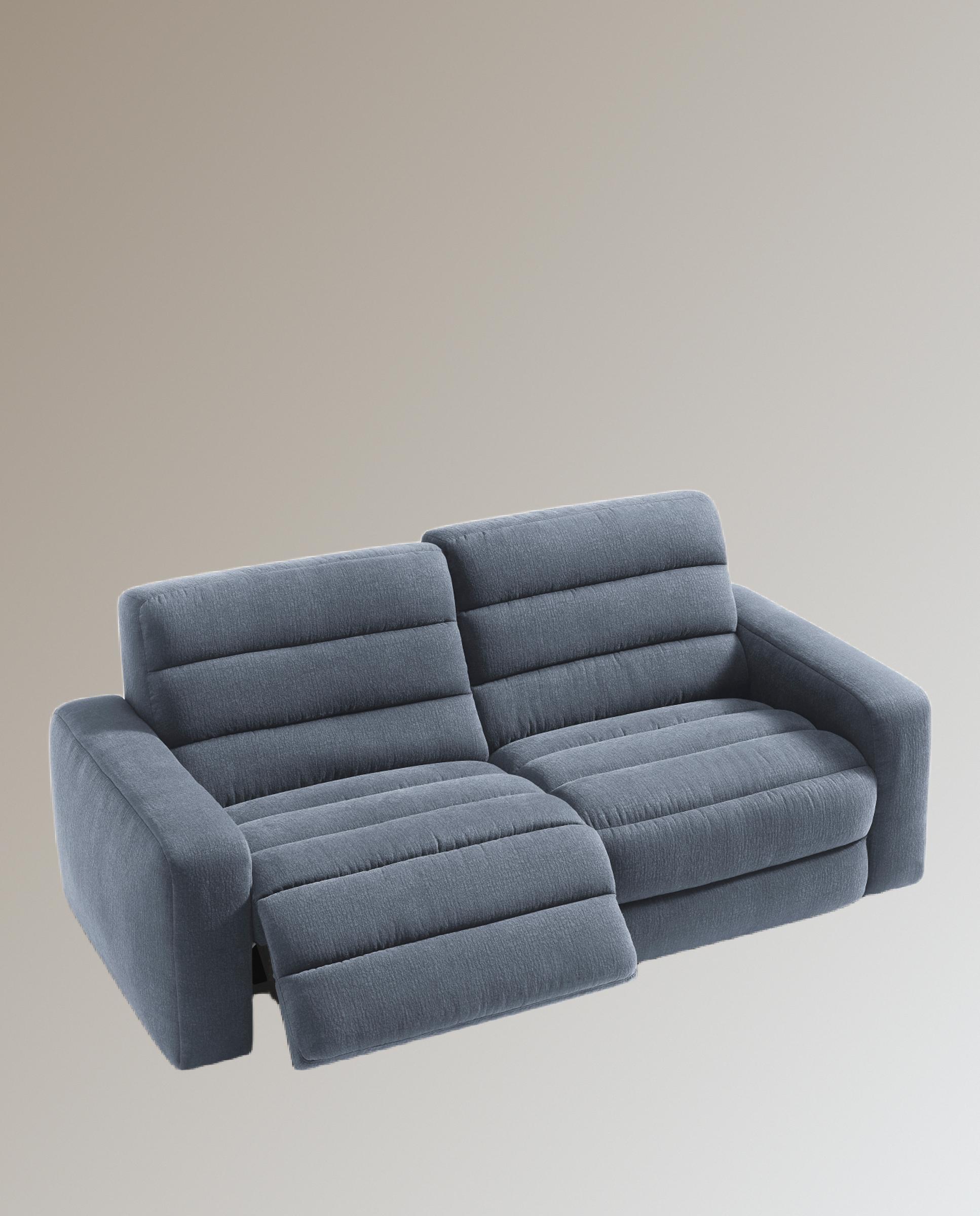 Sofá de 3 plazas con 2 asientos relax eléctricos Reno - Gris 222 cm Gris-5