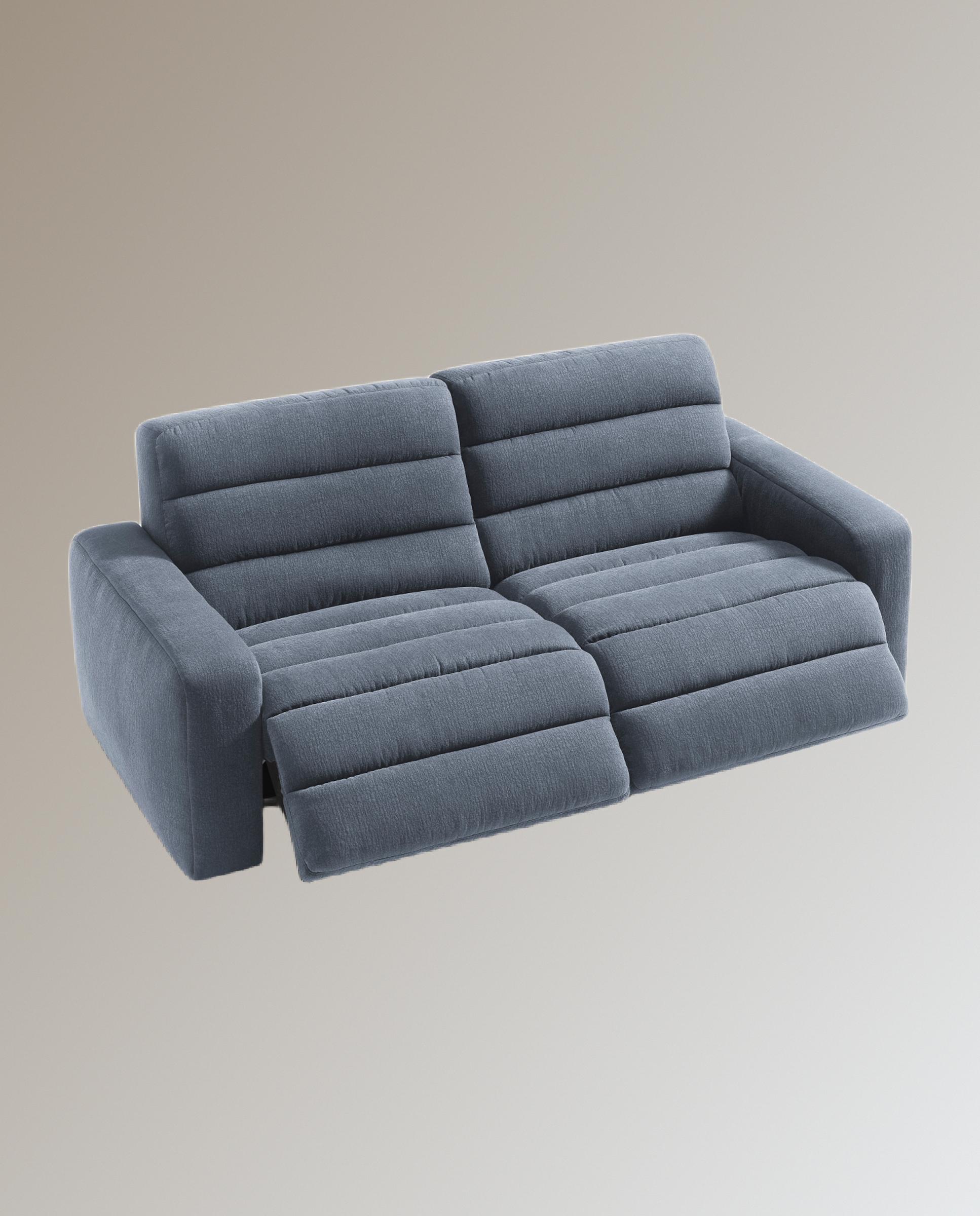 Sofá de 3 plazas con 2 asientos relax eléctricos Reno - Gris 222 cm Gris-6