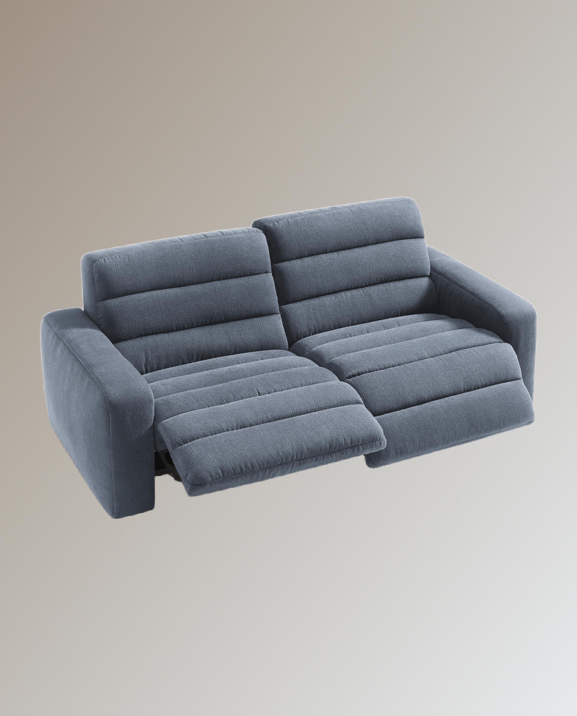 Sofá de 3 plazas con 2 asientos relax eléctricos Reno - Gris 222 cm Gris-7