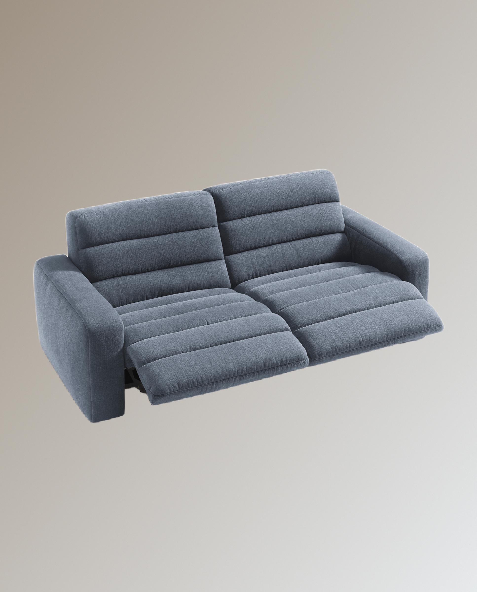 Sofá de 3 plazas con 2 asientos relax eléctricos Reno - Gris 222 cm Gris-8