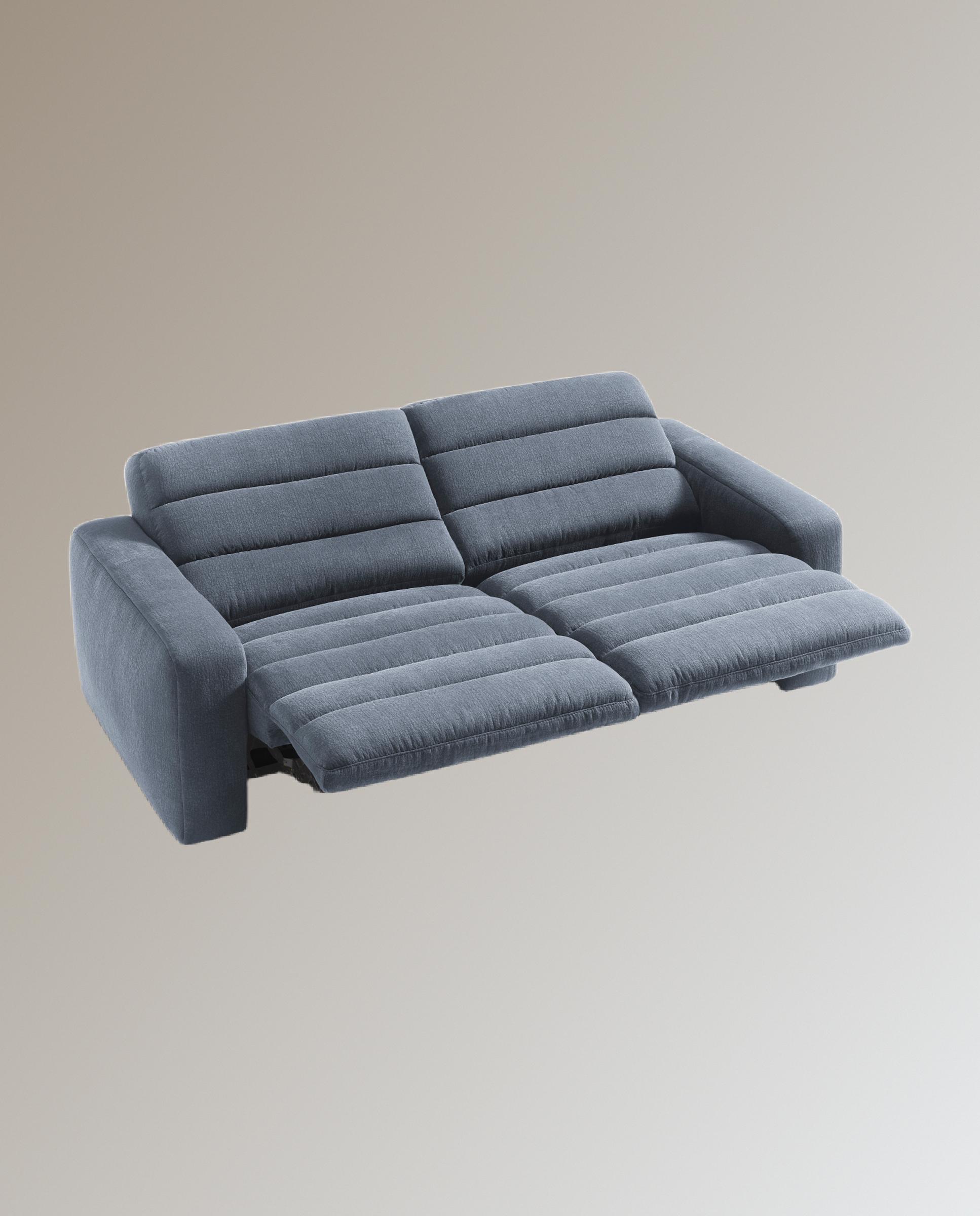 Sofá de 3 plazas con 2 asientos relax eléctricos Reno - Gris 222 cm Gris-10