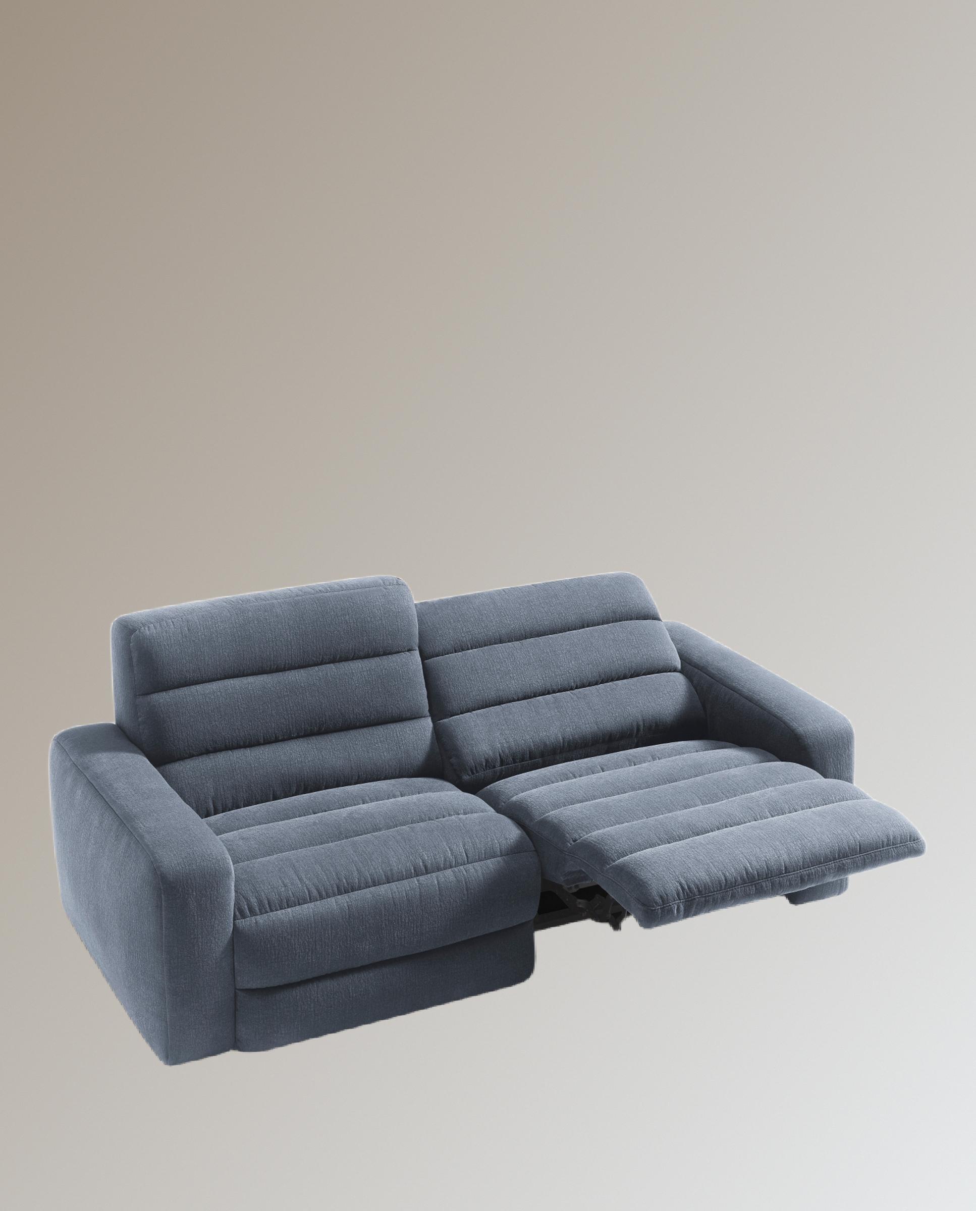 Sofá de 3 plazas con 2 asientos relax eléctricos Reno - Gris 222 cm Gris-11
