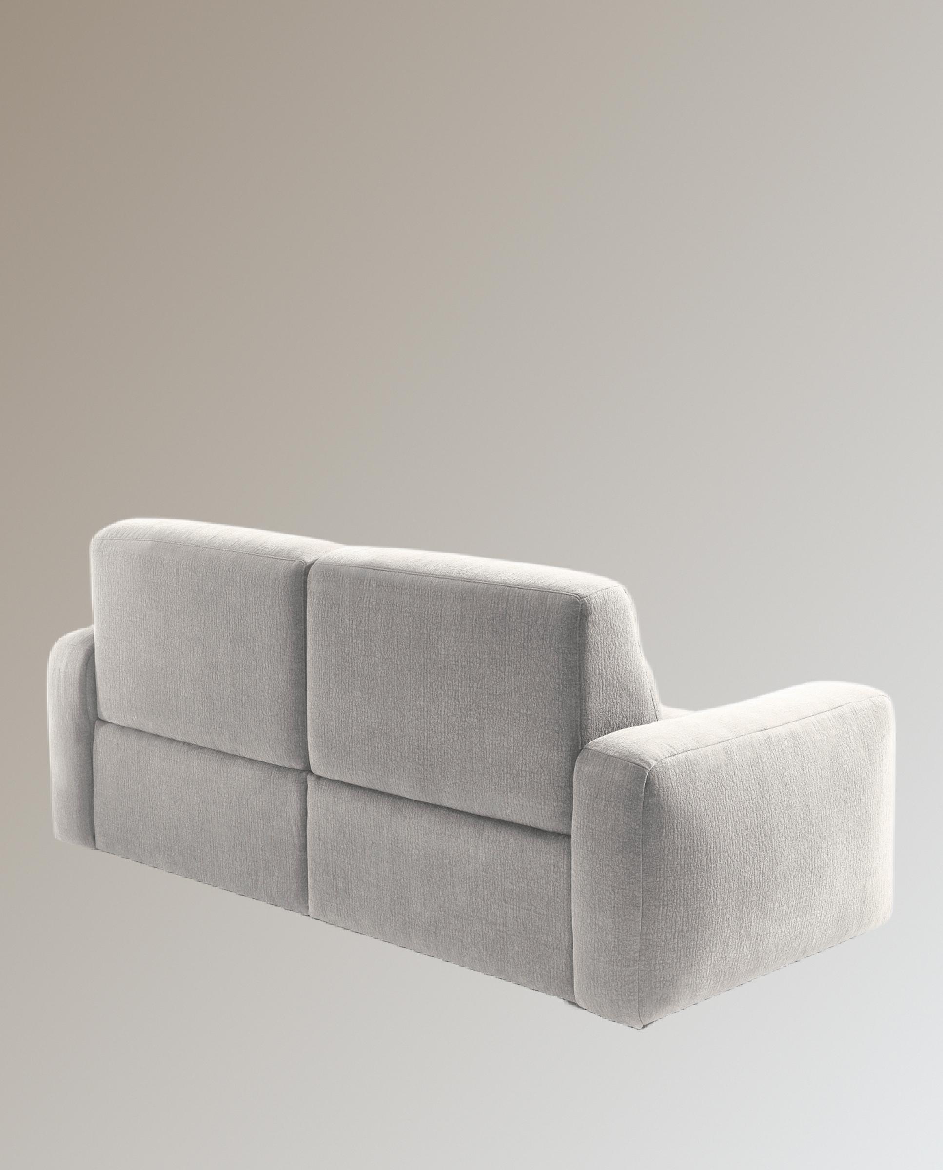 Sofá de 3 plazas con 2 asientos relax eléctricos Reno - Gris claro 222 cm Gris claro-12