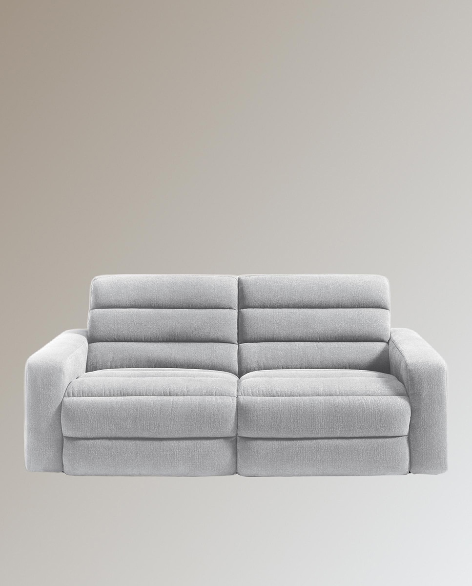 Sofá de 3 plazas con 2 asientos relax eléctricos Reno - Crudo 222 cm Crudo-1