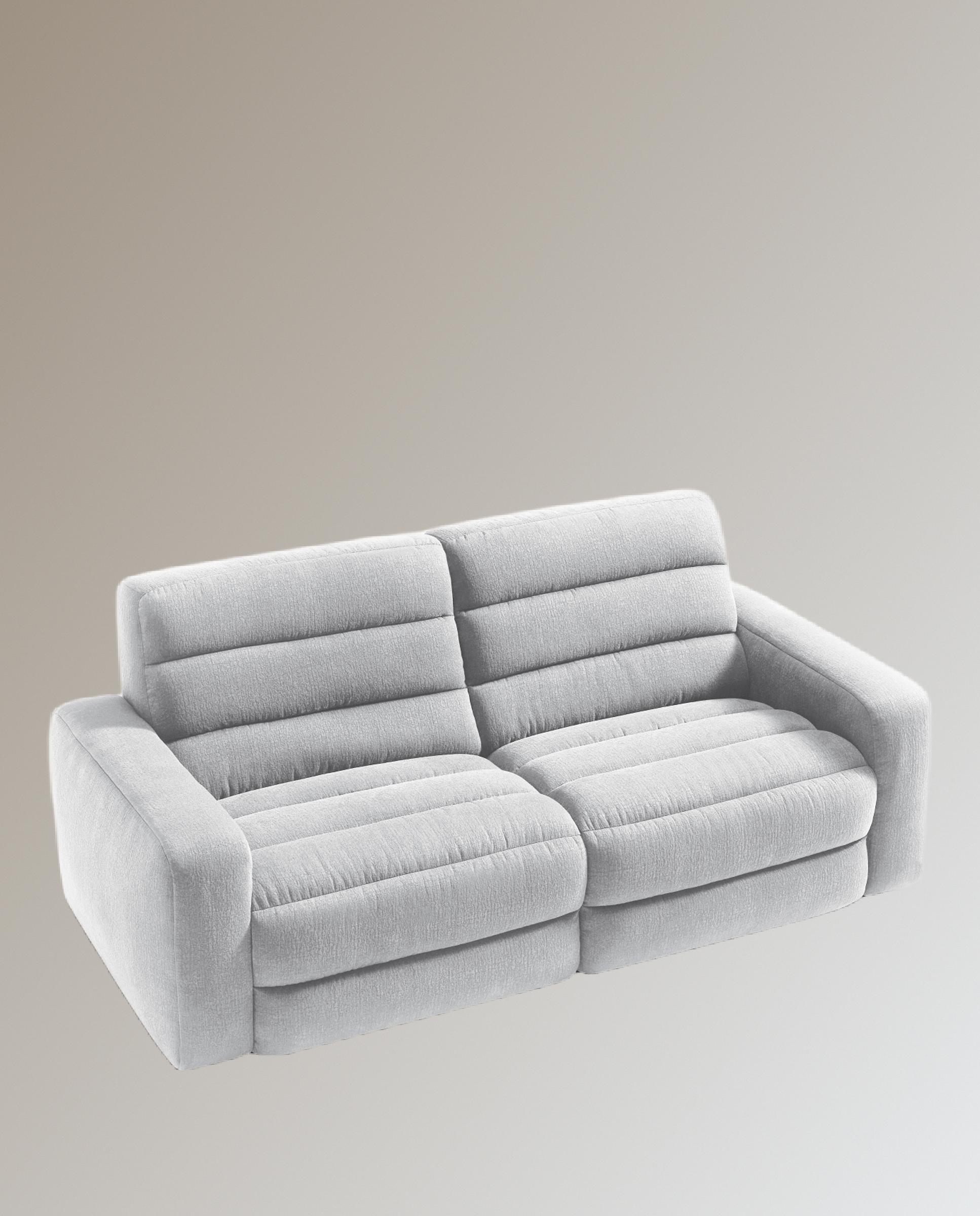 Sofá de 3 plazas con 2 asientos relax eléctricos Reno - Crudo 222 cm Crudo-4