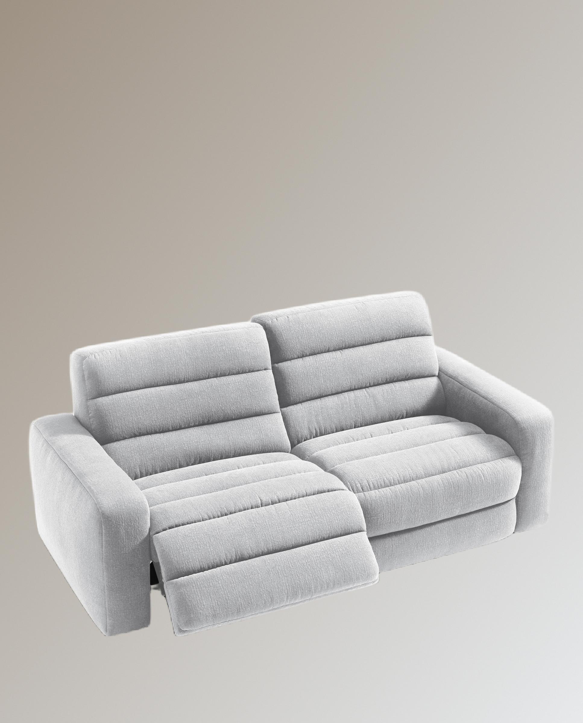 Sofá de 3 plazas con 2 asientos relax eléctricos Reno - Crudo 222 cm Crudo-5