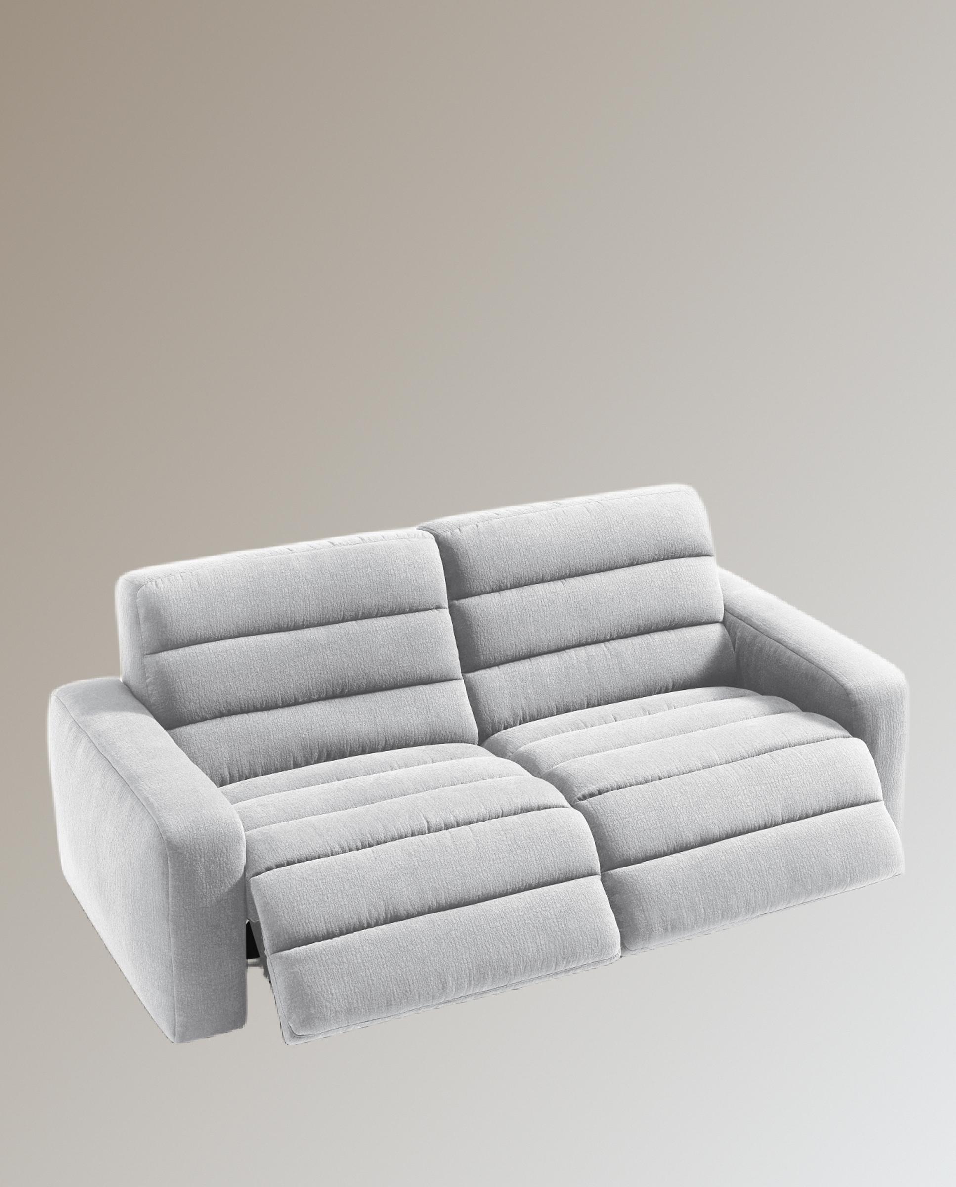 Sofá de 3 plazas con 2 asientos relax eléctricos Reno - Crudo 222 cm Crudo-6