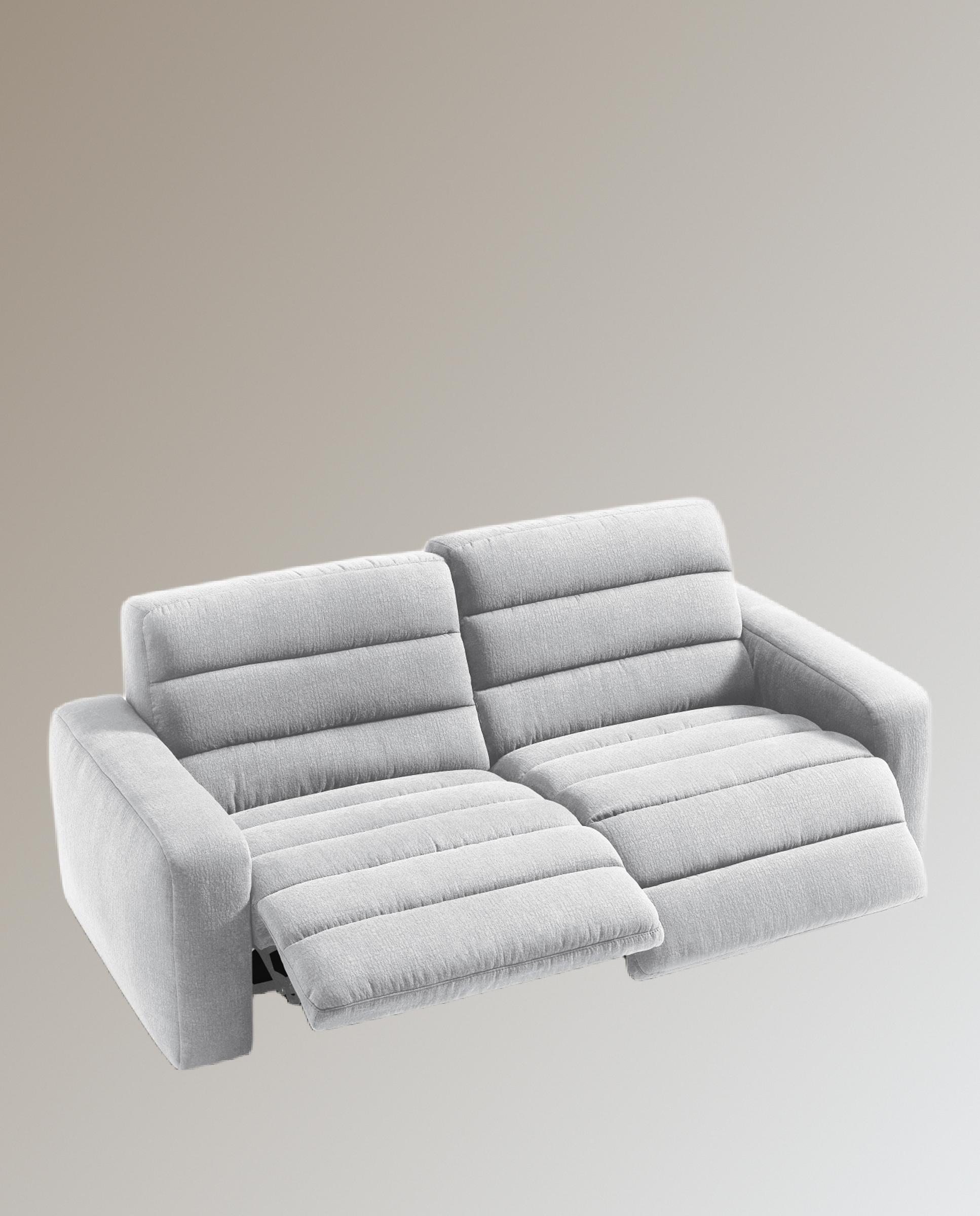 Sofá de 3 plazas con 2 asientos relax eléctricos Reno - Crudo 222 cm Crudo-7