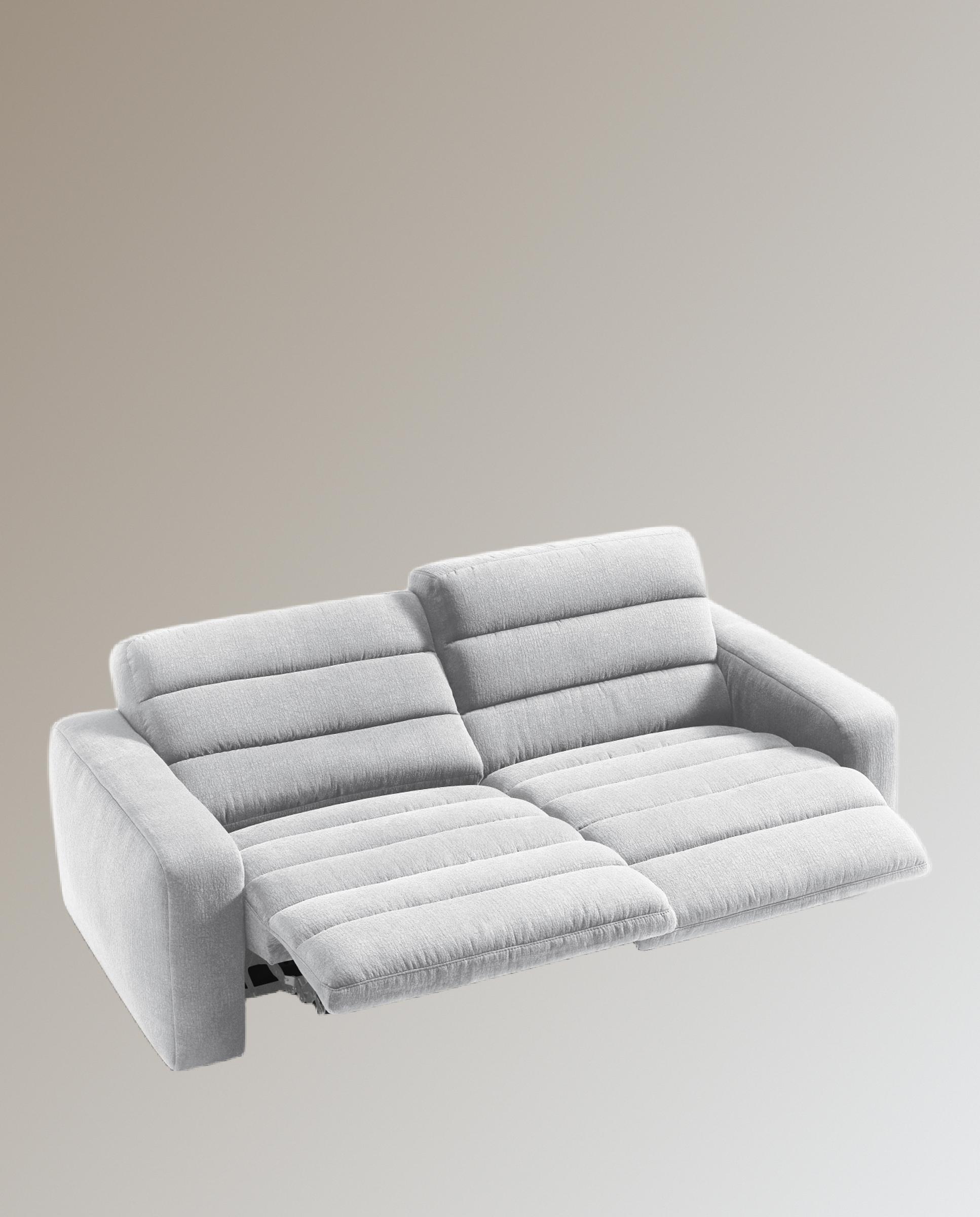 Sofá de 3 plazas con 2 asientos relax eléctricos Reno - Crudo 222 cm Crudo-9