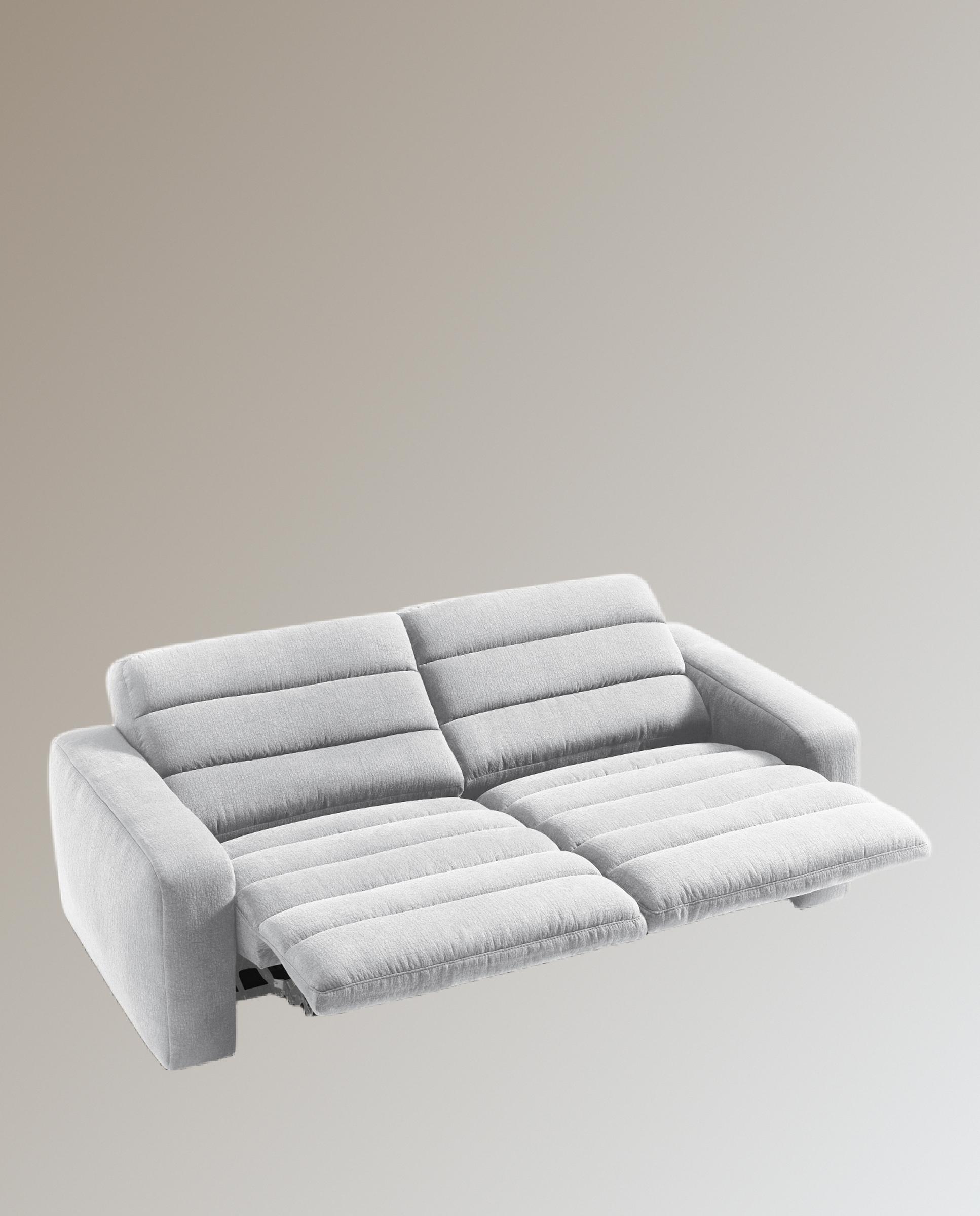 Sofá de 3 plazas con 2 asientos relax eléctricos Reno - Crudo 222 cm Crudo-10