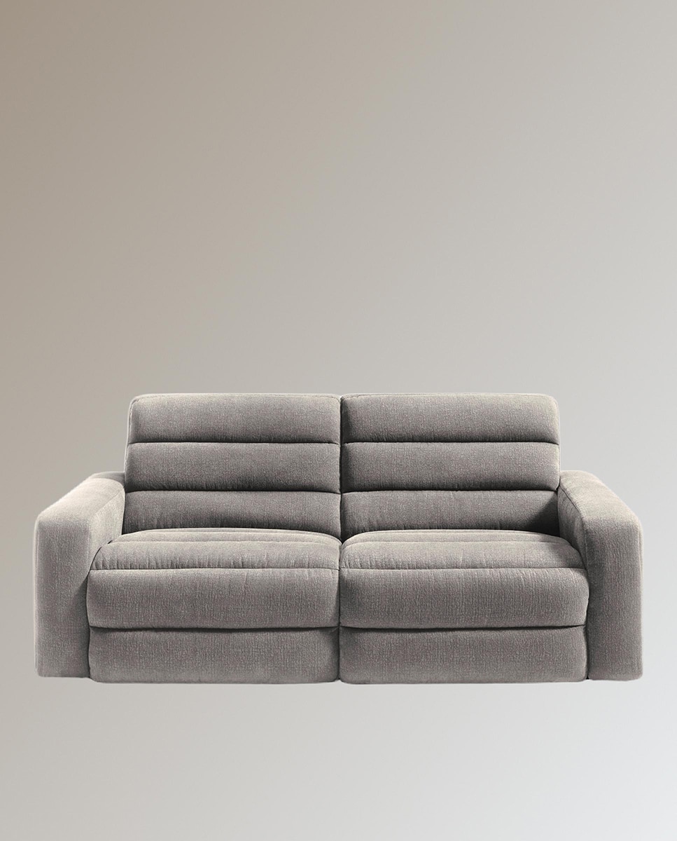 Sofá de 3 plazas con 2 asientos relax eléctricos Reno - Tostado 222 cm Tostado-1