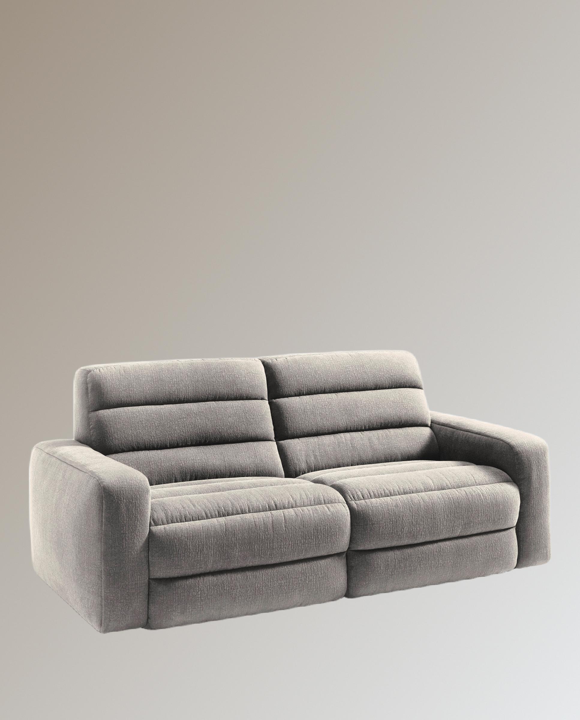 Sofá de 3 plazas con 2 asientos relax eléctricos Reno - Tostado 222 cm Tostado-2