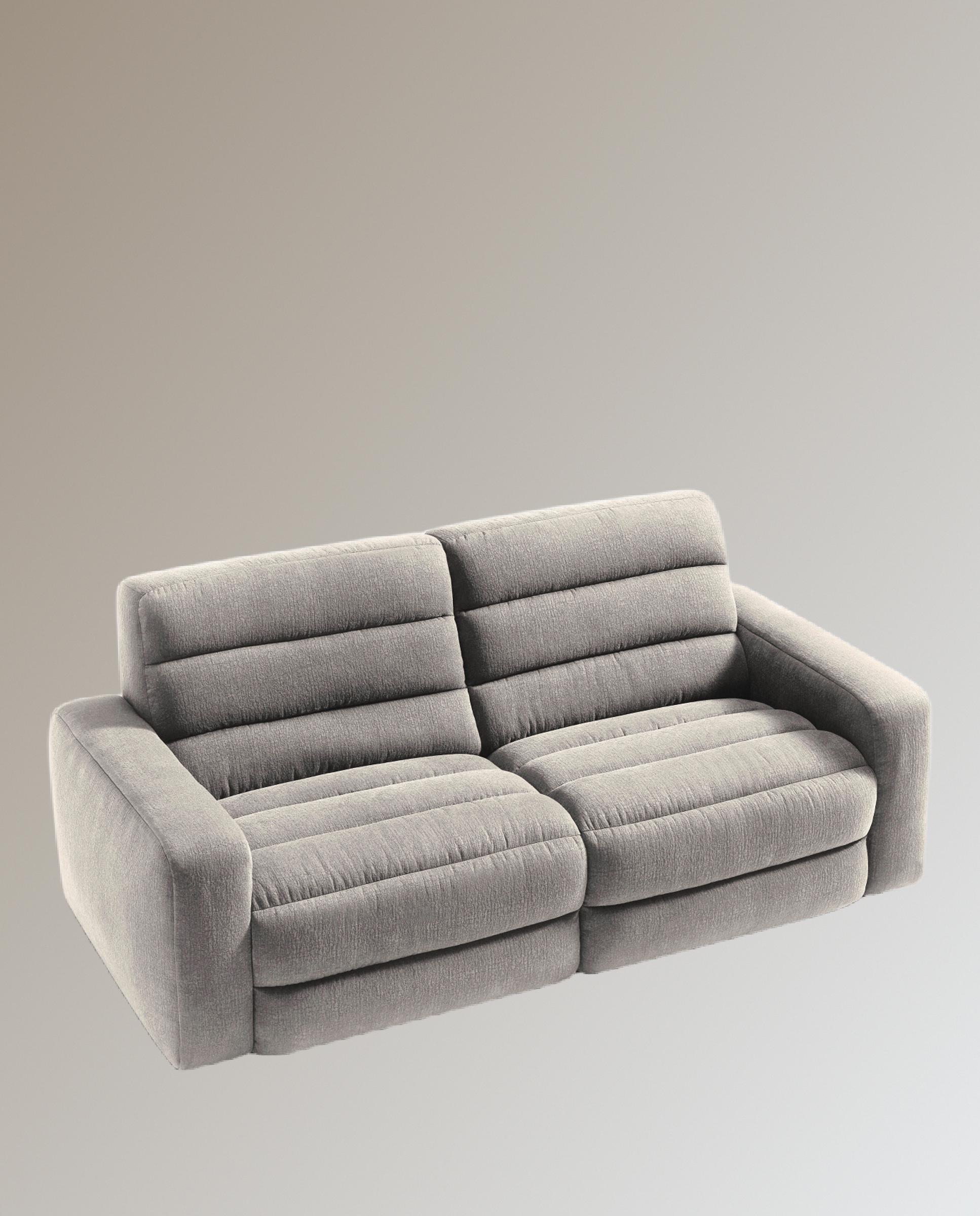Sofá de 3 plazas con 2 asientos relax eléctricos Reno - Tostado 222 cm Tostado-4