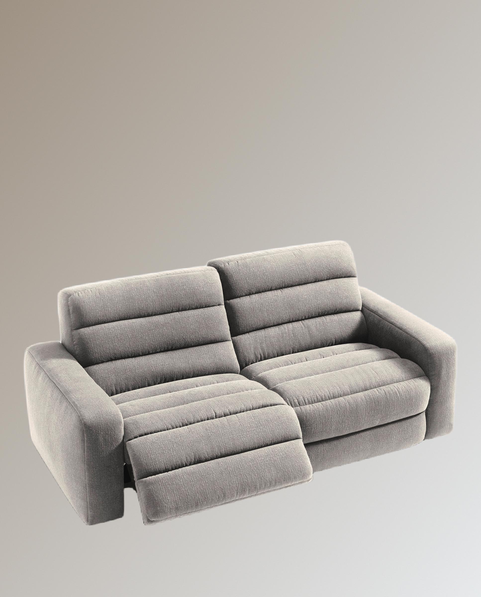 Sofá de 3 plazas con 2 asientos relax eléctricos Reno - Tostado 222 cm Tostado-5