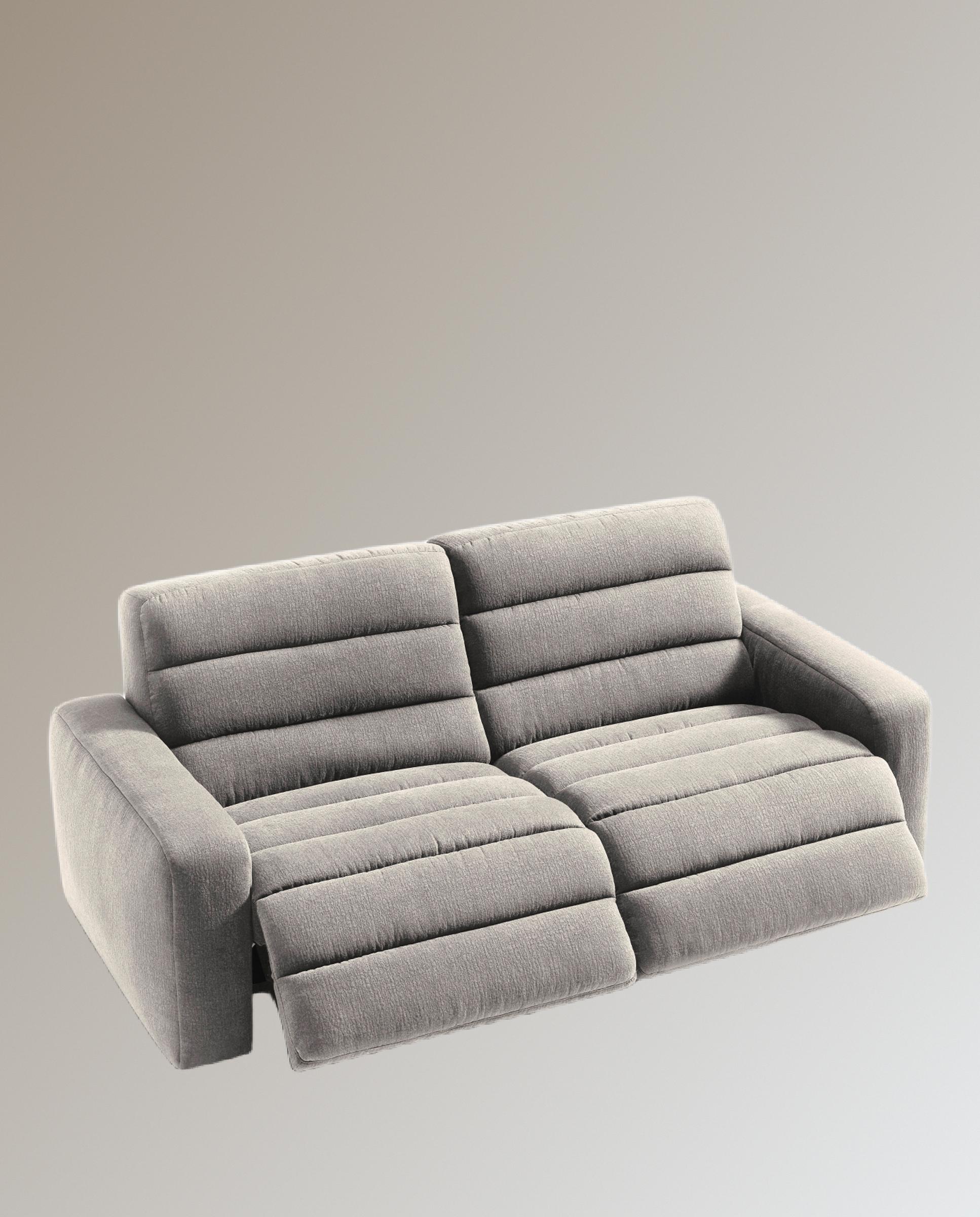 Sofá de 3 plazas con 2 asientos relax eléctricos Reno - Tostado 222 cm Tostado-6
