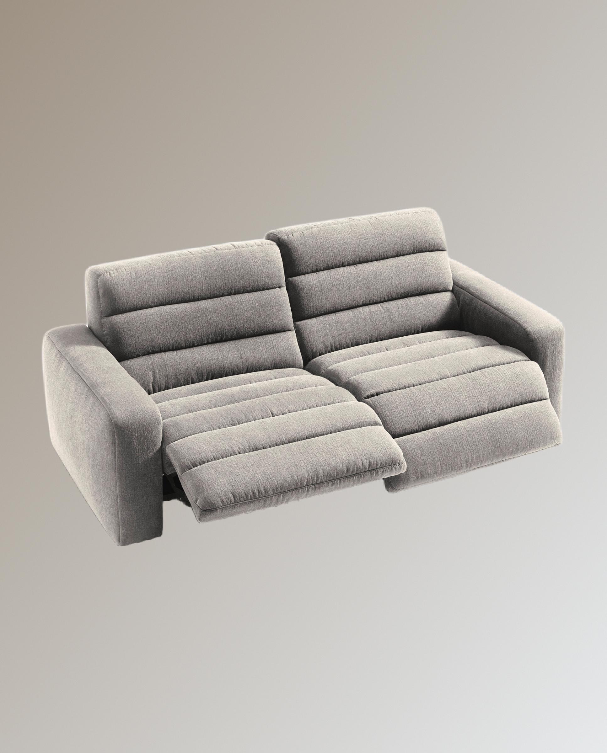 Sofá de 3 plazas con 2 asientos relax eléctricos Reno - Tostado 222 cm Tostado-7