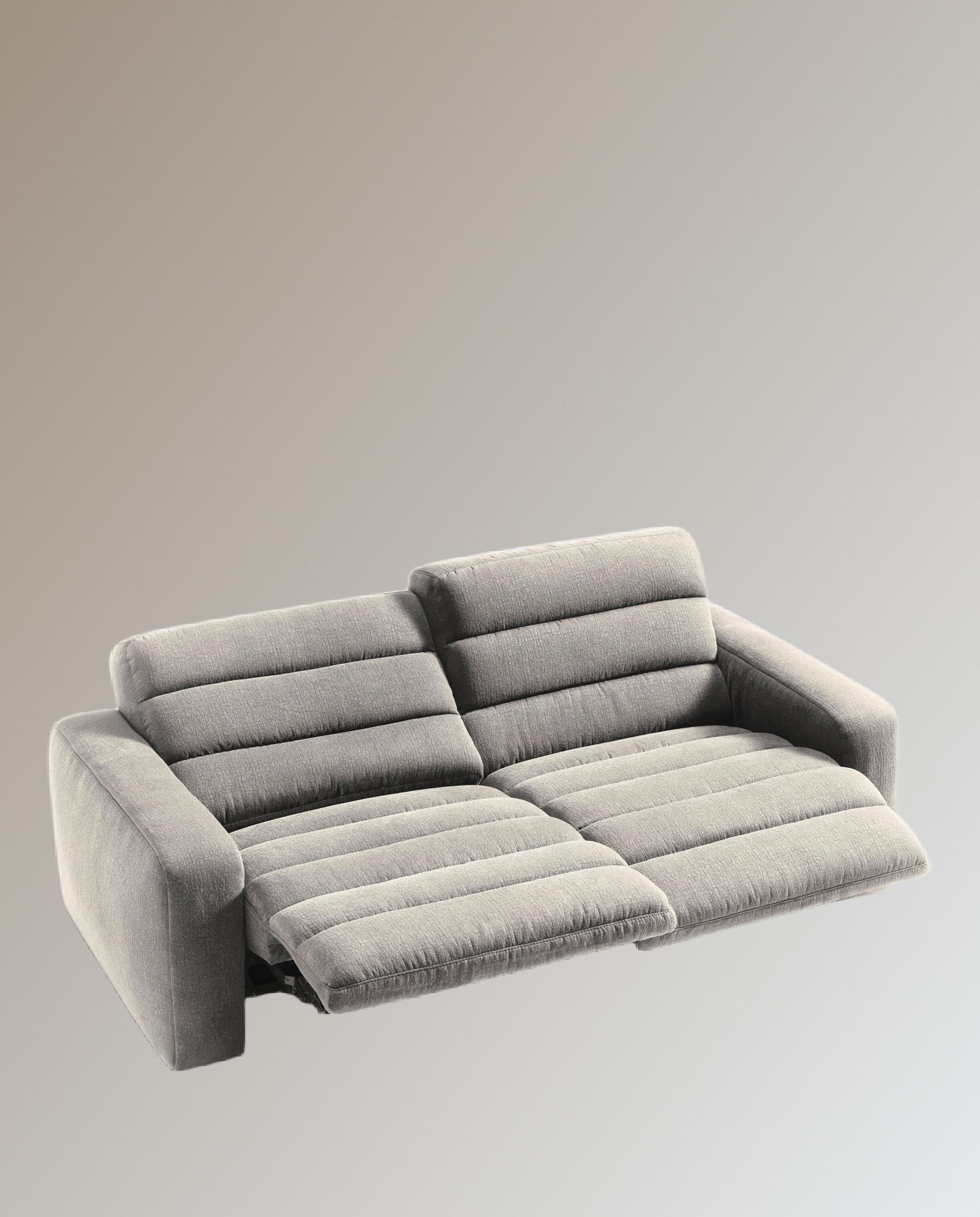 Sofá de 3 plazas con 2 asientos relax eléctricos Reno - Tostado 222 cm Tostado-9