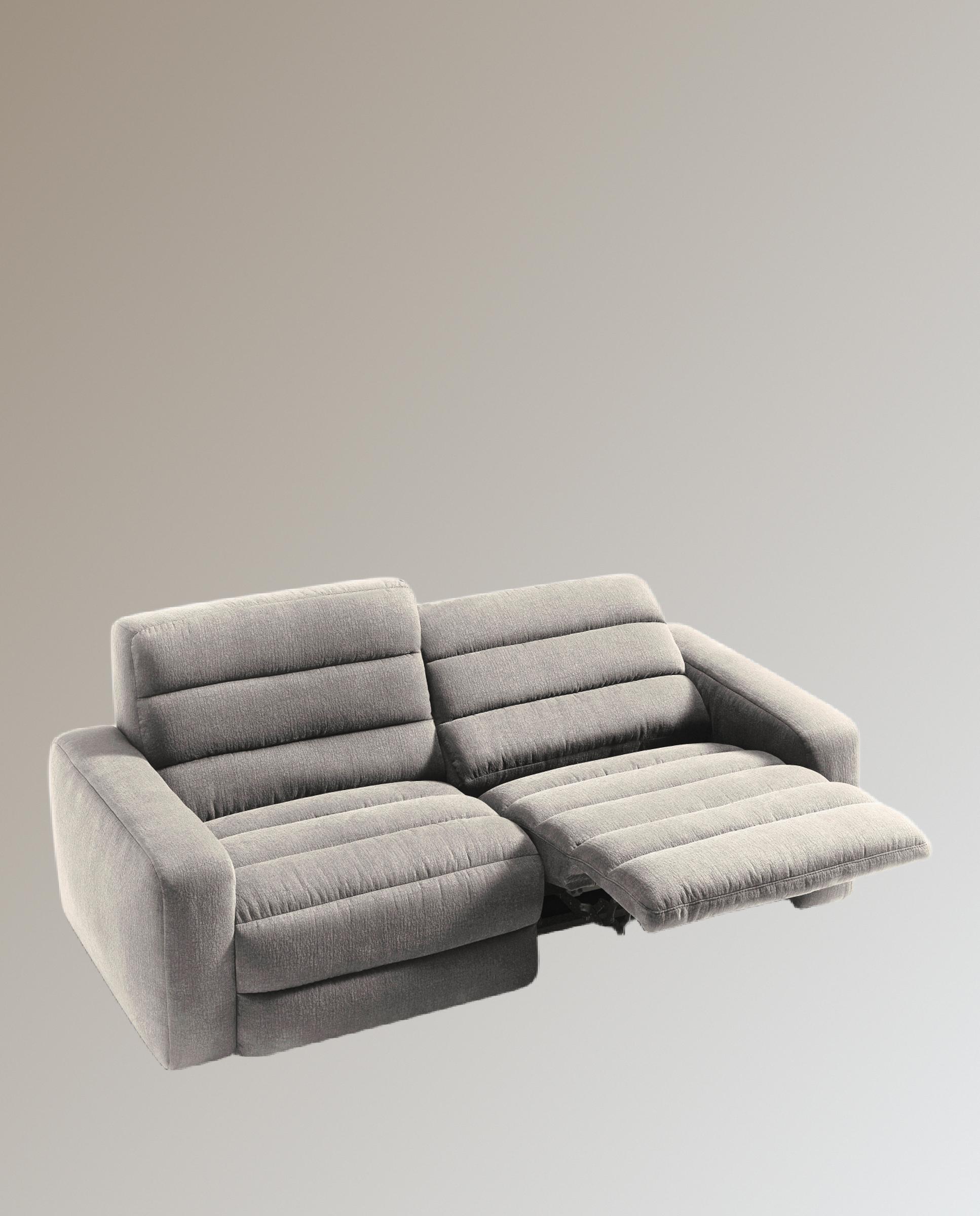 Sofá de 3 plazas con 2 asientos relax eléctricos Reno - Tostado 222 cm Tostado-11