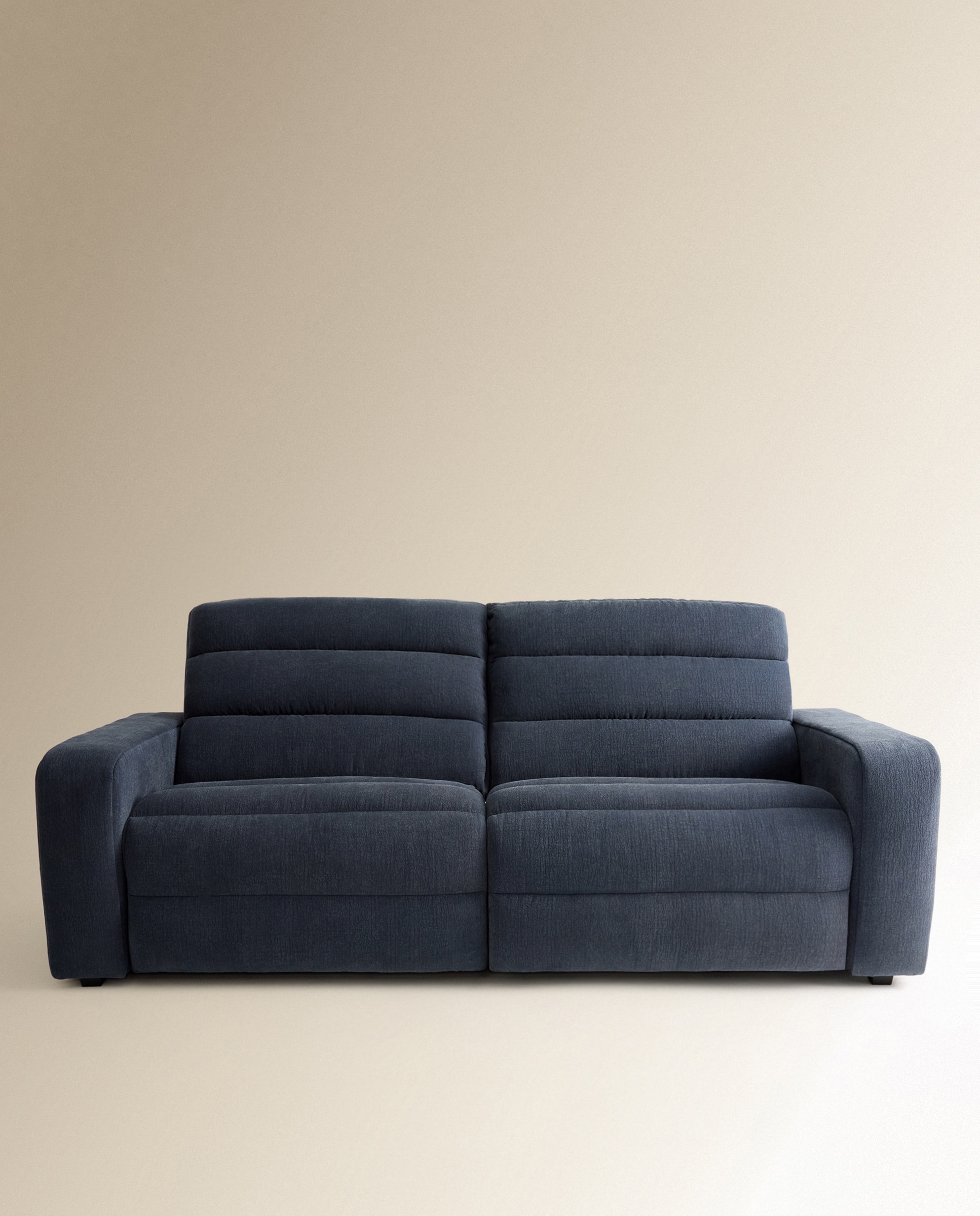 Sofá de 3 plazas con 2 asientos relax eléctricos Reno - Azul 202 cm Azul-3