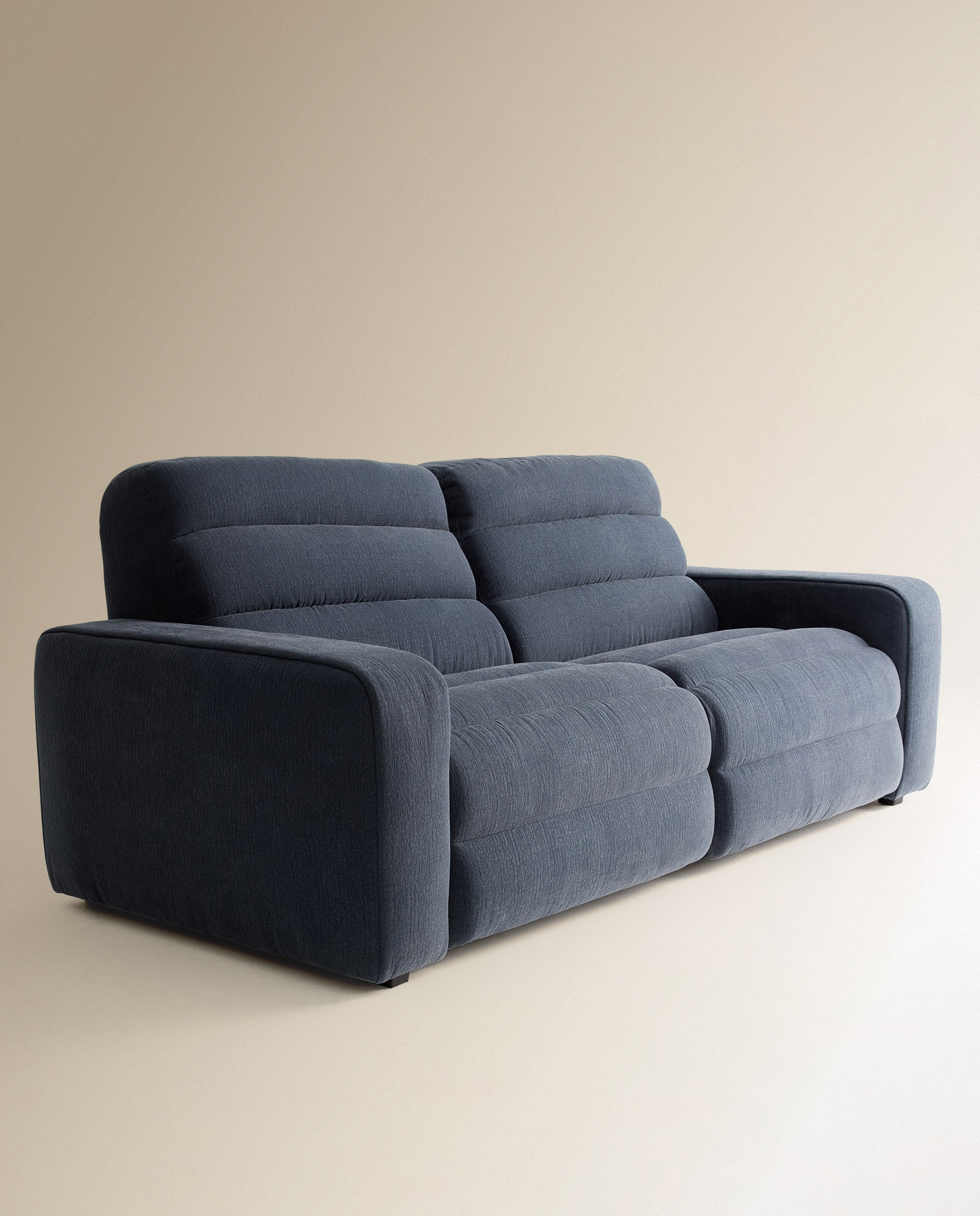 Sofá de 3 plazas con 2 asientos relax eléctricos Reno - Azul 202 cm Azul-6