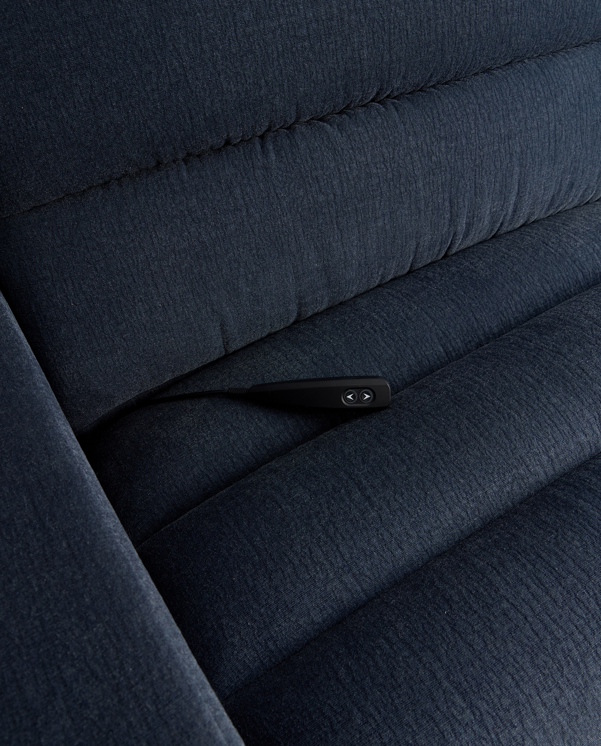 Sofá de 3 plazas con 2 asientos relax eléctricos Reno - Azul 202 cm Azul-11