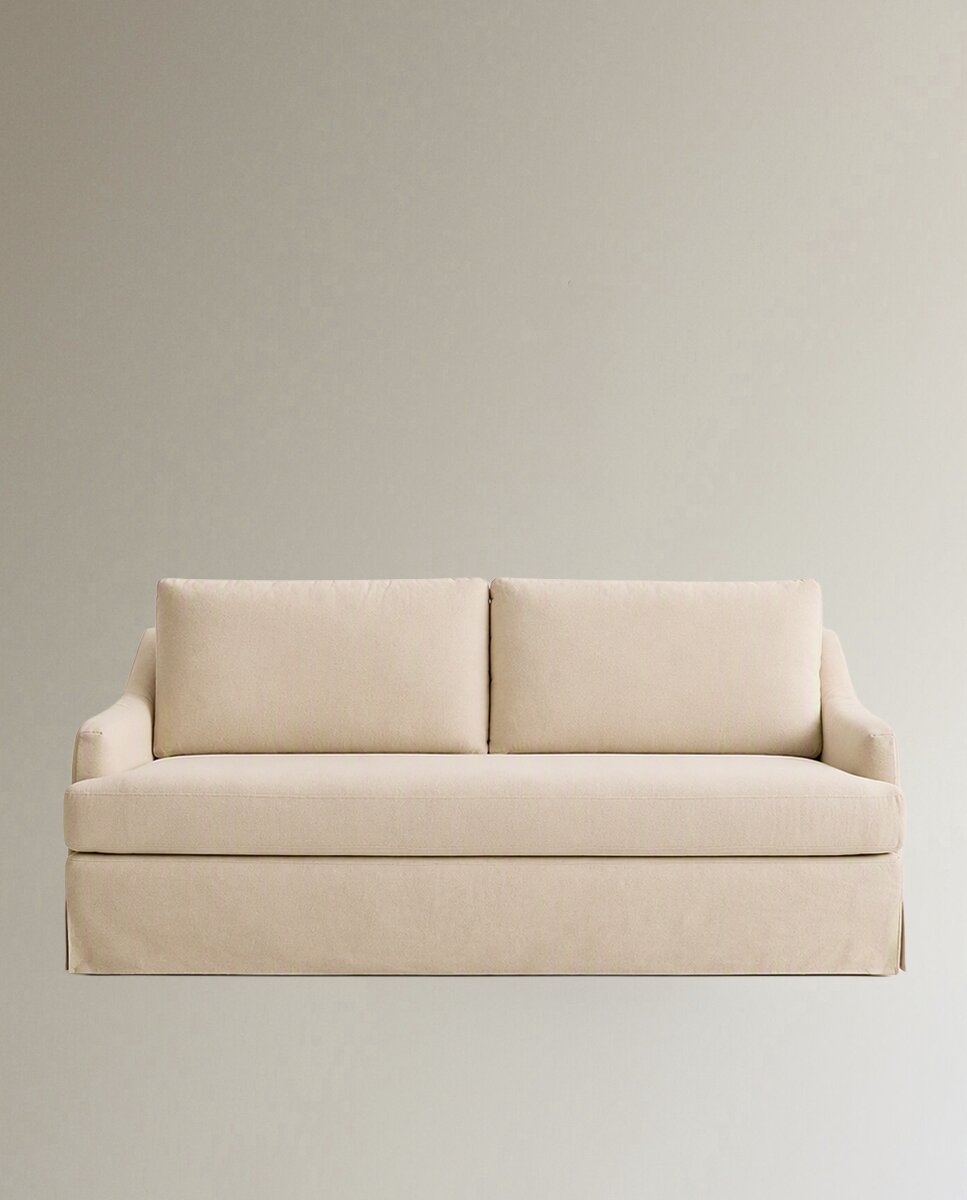 Imagen 0 de Sofá de 2,5 plazas desenfundable mezcla lino Devon Beige