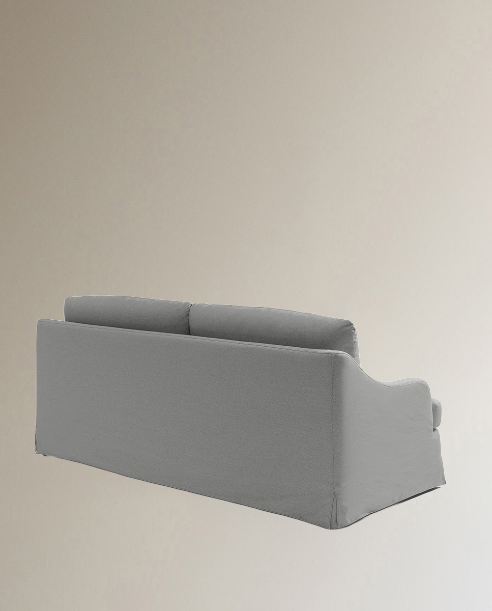 Sofá de 3 plazas desenfundable mezcla lino Devon - Gris Gris-4