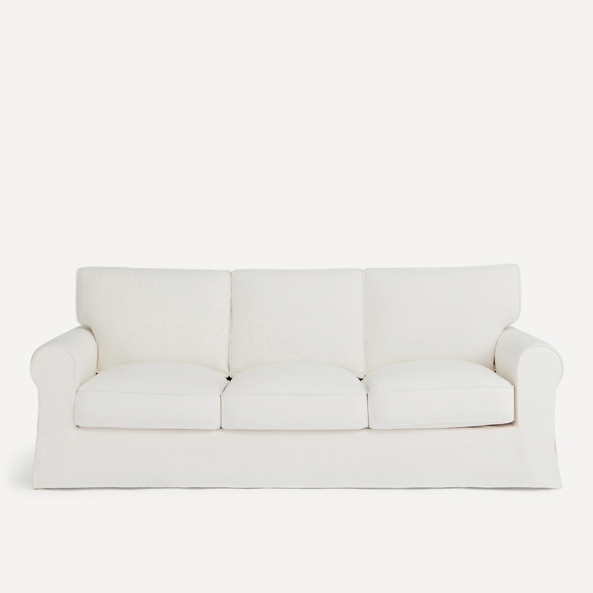 Sofá de 3 plazas desenfundable de algodón y lino con brazo redondo Bolonia El Corte Inglés - Blanco Blanco-1