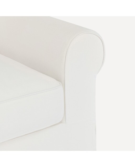 Sofá de 3 plazas desenfundable de algodón y lino con brazo redondo Bolonia El Corte Inglés - Blanco Blanco-5