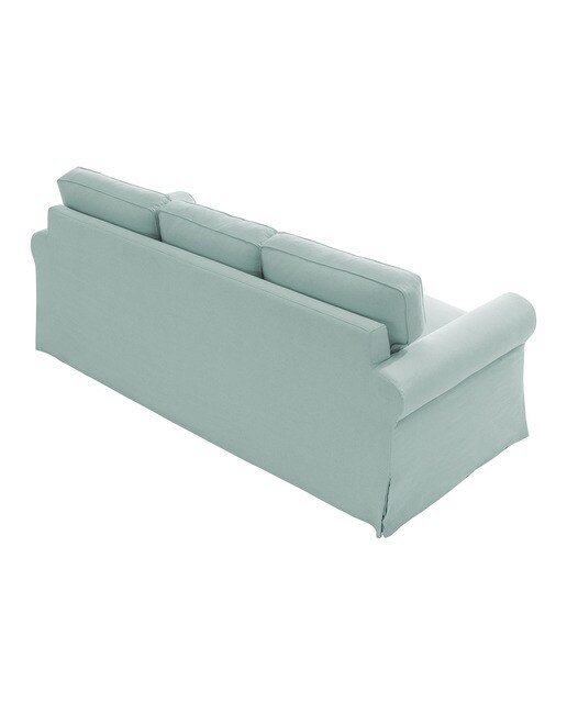 Sofá de 3 plazas desenfundable de algodón y lino con brazo redondo Bolonia El Corte Inglés - Aqua Aqua-4