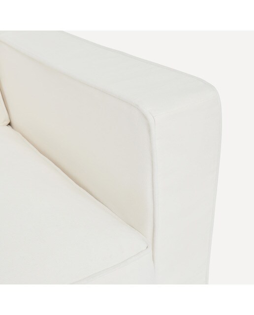 Sofá de 3 plazas desenfundable de algodón y lino con brazo recto Bolonia El Corte Inglés - Blanco Blanco-5