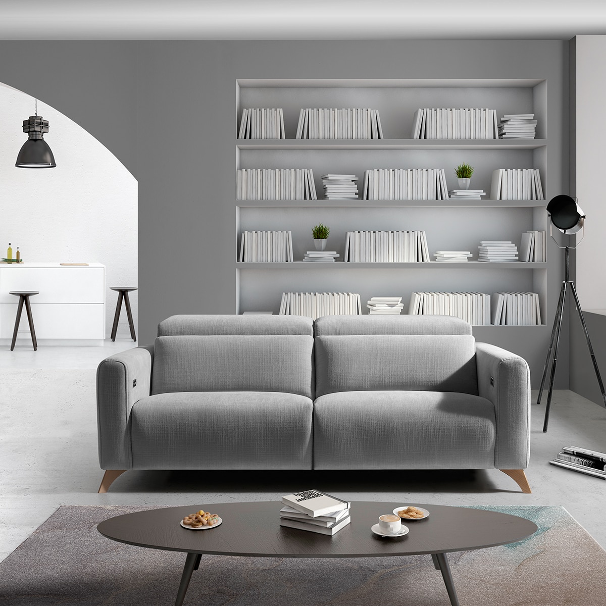 Sofá de 3 Lugares com 2 Lugares com Relax Elétricos Oporto Pérola-11