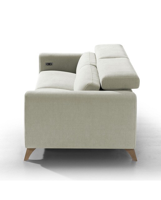 Sofá de 3 plazas con 2 asientos relax eléctricos Oporto El Corte Inglés - Crema 188 cm Crema-4