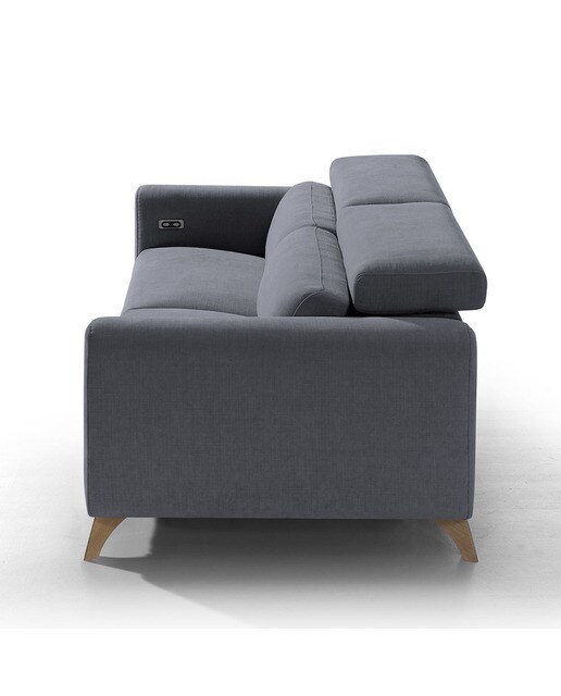 Sofá de 3 plazas con 2 asientos relax eléctricos Oporto El Corte Inglés - Gris marengo 188 cm Gris marengo-4