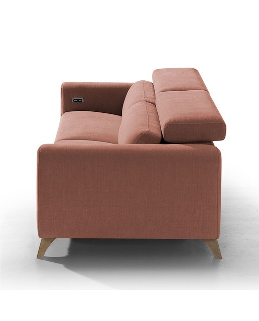 Sofá de 3 plazas con 2 asientos relax eléctricos Oporto El Corte Inglés - Coral 188 cm Coral-4