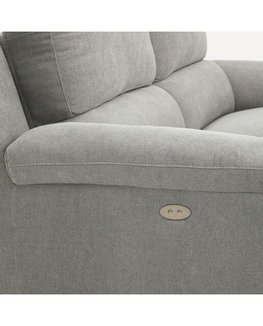 Sofá de 3 Lugares com 2 Assentos Relax Bolzano Storm - Cinzento Médio-7