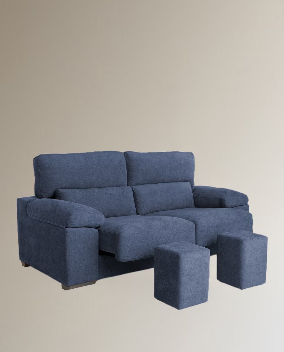 Sofá de 3 plazas con 2 asientos deslizantes Jerte El Corte Inglés - Storm/Azul Storm/Azul-6