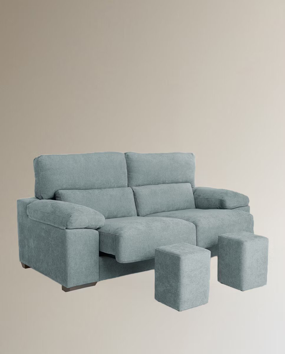 Sofá de 3 plazas con 2 asientos deslizantes Jerte El Corte Inglés - Storm/Aqua Storm/Aqua-6
