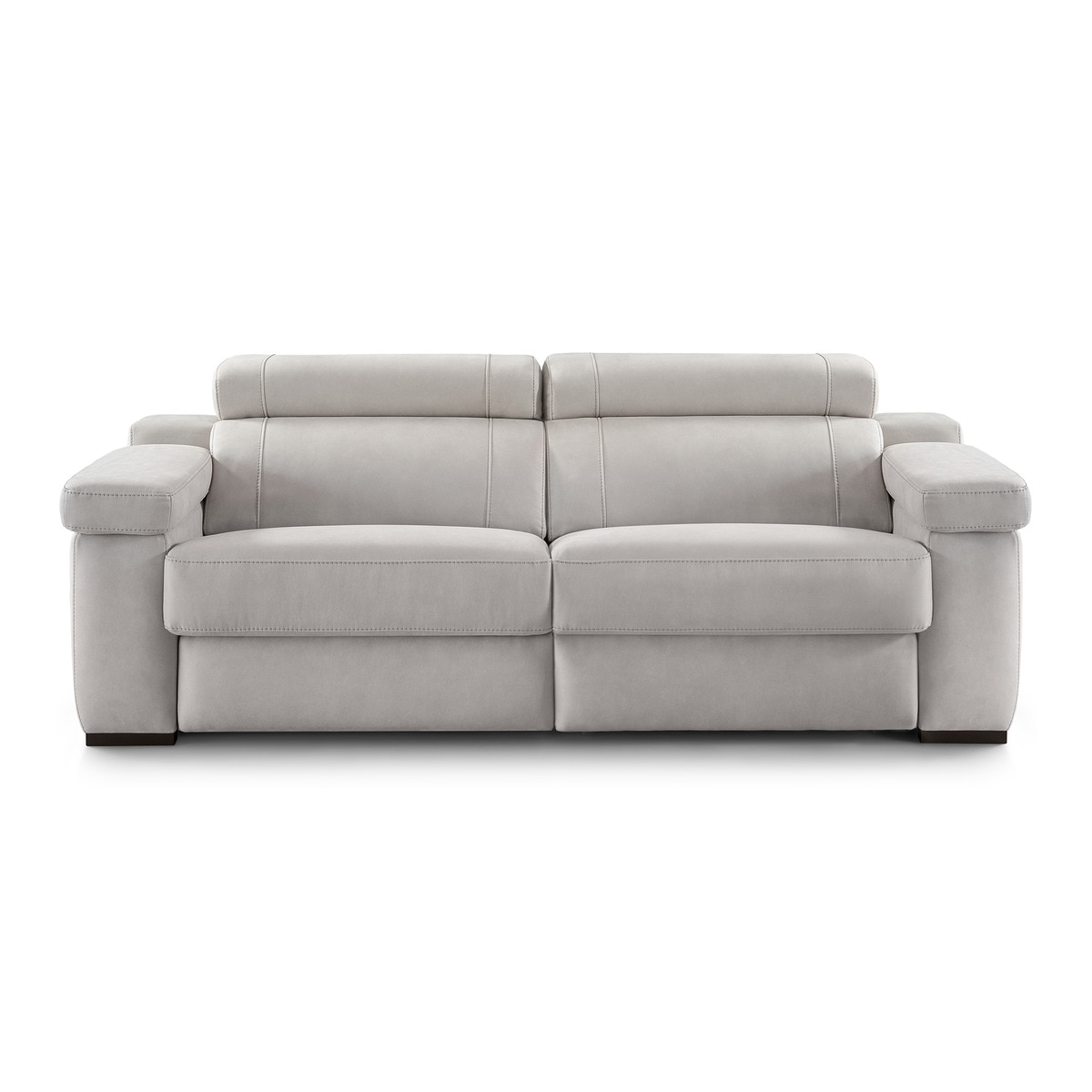Sofá de 3 Lugares com 2 Assentos de Relax Elétrico em Tecido de Microfibra City Brutus - Cinzento-Claro-1