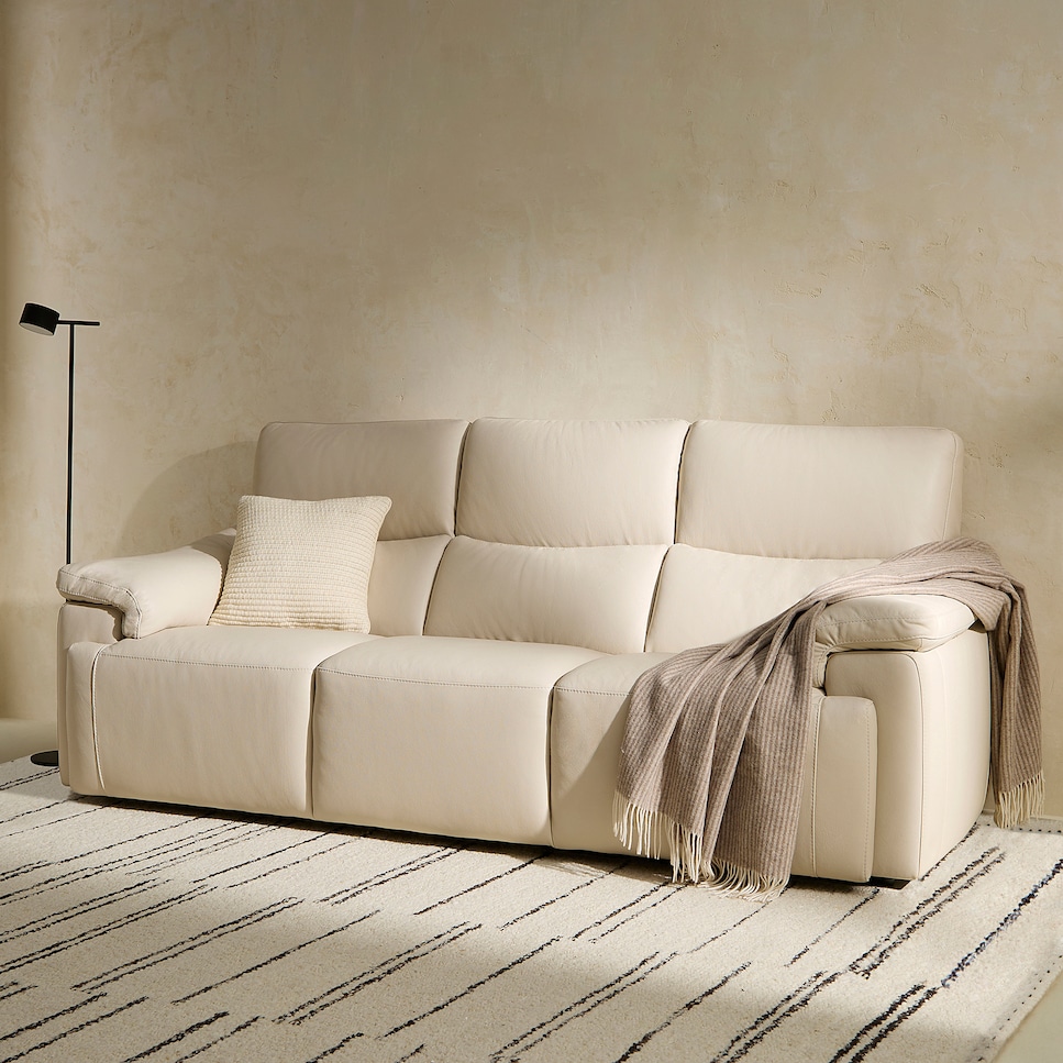 Imagen 0 de Sofá de piel de 3 plazas XL Jefferson Natuzzi Editions Beige