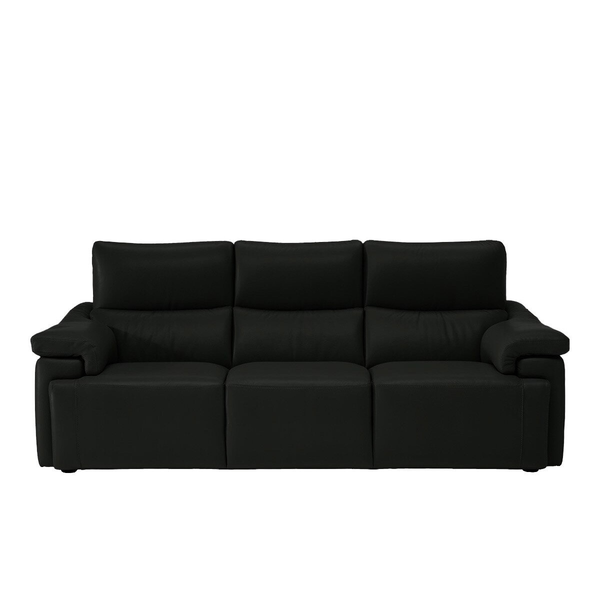 Sofá de piel de 3 plazas con 3 asientos y relax eléctrico Jefferson N55 Natuzzi Editions - Negro Negro-1