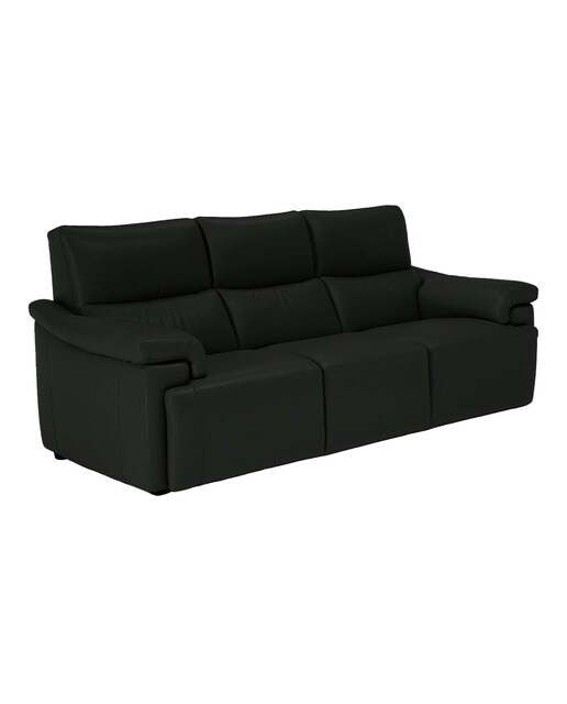 Sofá de piel de 3 plazas con 3 asientos y relax eléctrico Jefferson N55 Natuzzi Editions - Negro Negro-2
