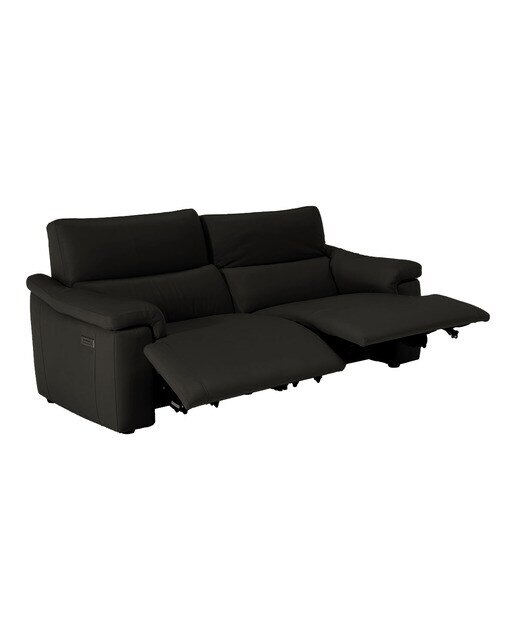 Sofá de piel de 3 plazas con 2 asientos y relax eléctrico Jefferson N46 Natuzzi Editions - Choco Choco-3
