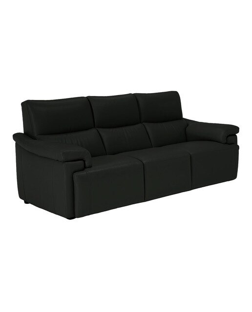 Sofá de piel de 3 plazas XL Jefferson Natuzzi Editions - Negro Negro-2