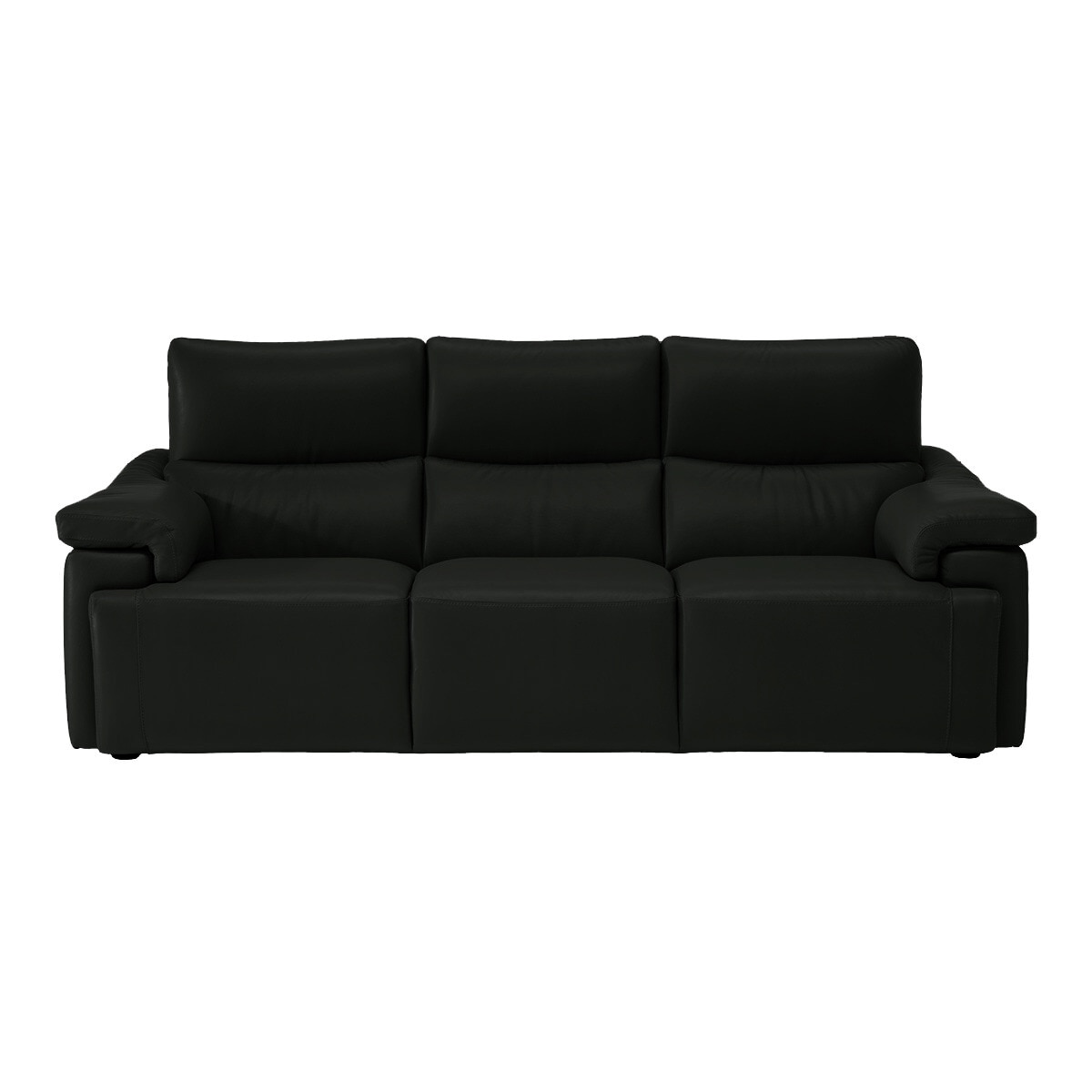 Sofá de piel de 3 plazas con 3 asientos y relax eléctrico Jefferson M55 Natuzzi Editions - Negro Negro-1